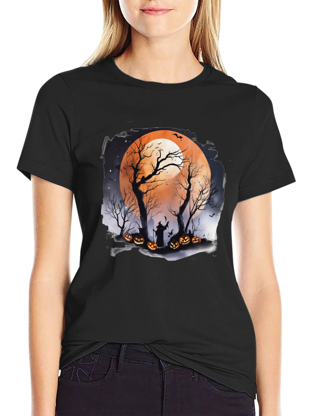 Halloween Moon Witch T-Shirt