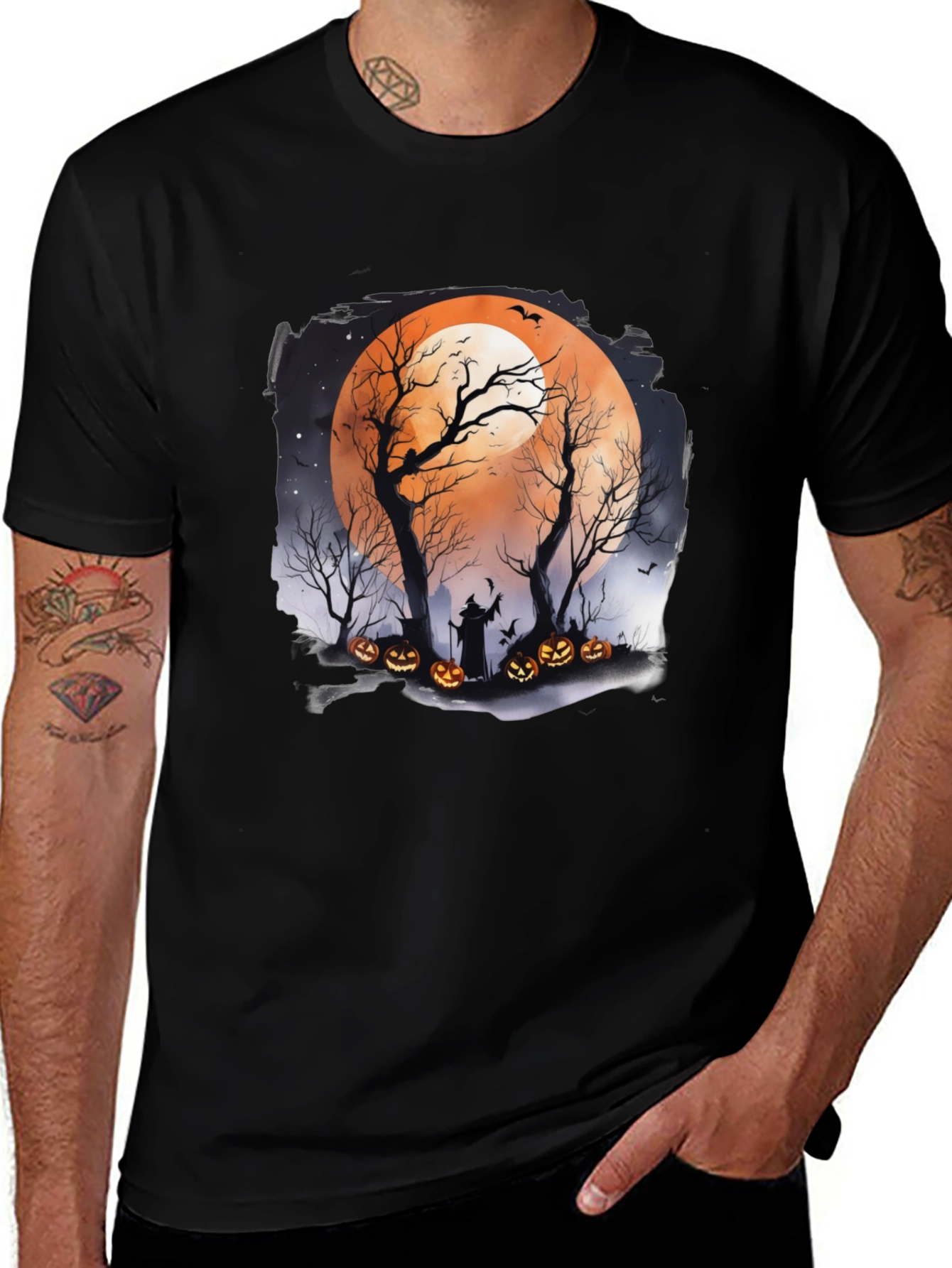 Halloween Moon Witch T-Shirt