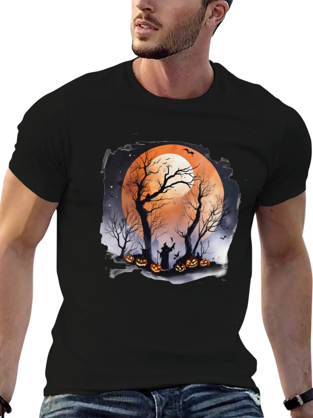 Halloween Moon Witch T-Shirt