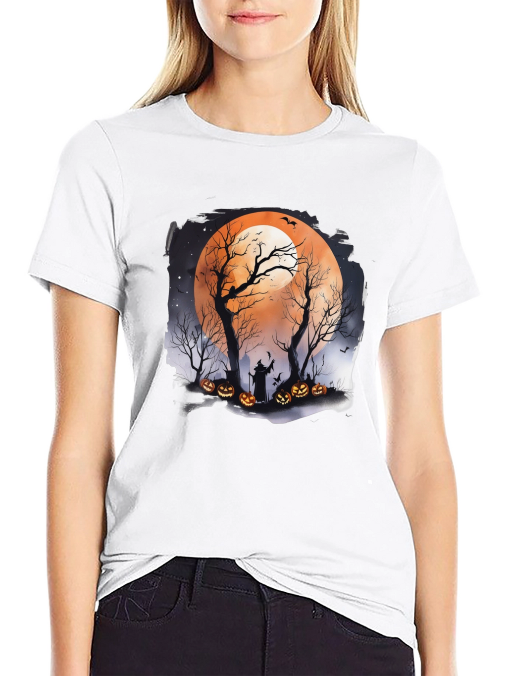 Halloween Moon Witch T-Shirt