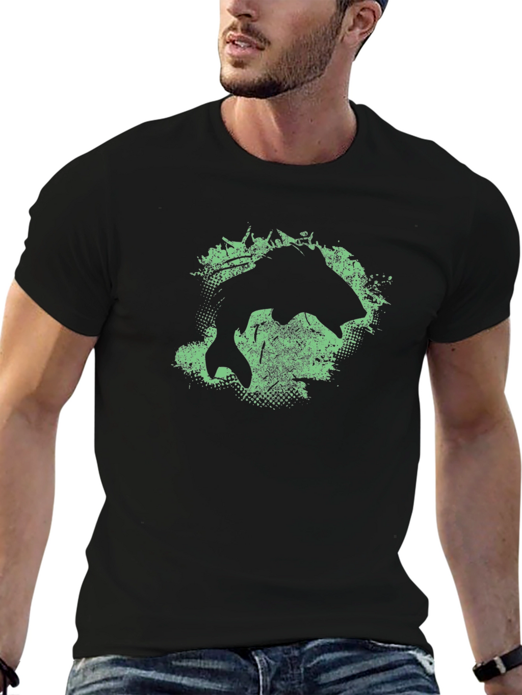 Fishing Graphic T-Shirt - Black Tee