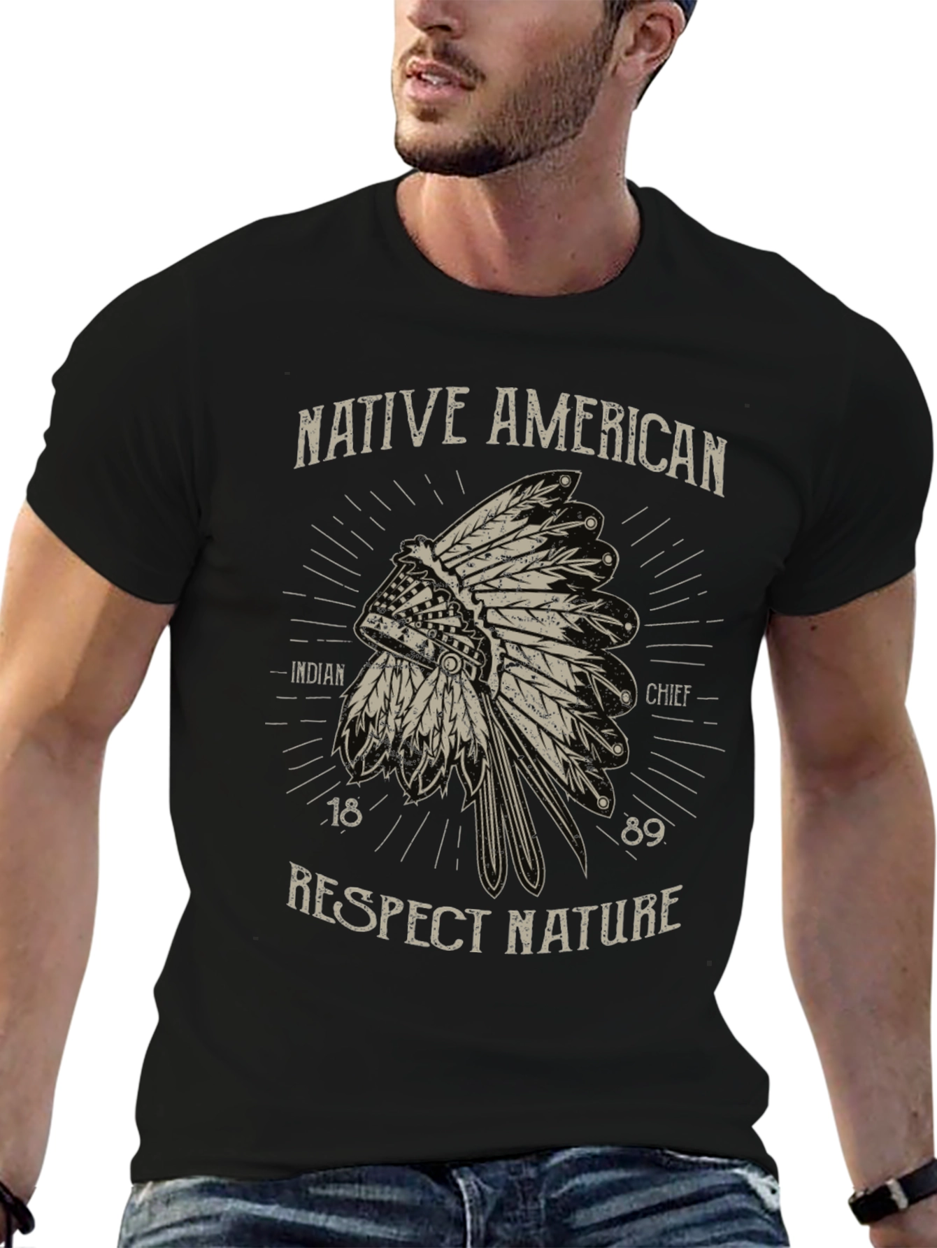 Native American Chief T-Shirt - Respect Nature