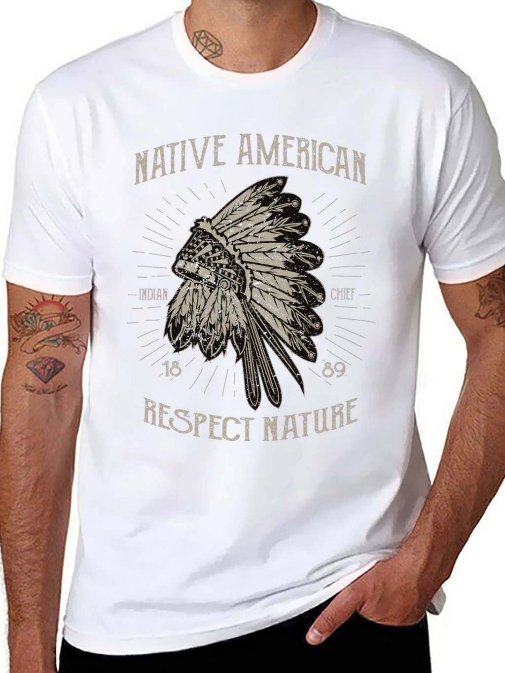 Native American Chief T-Shirt - Respect Nature