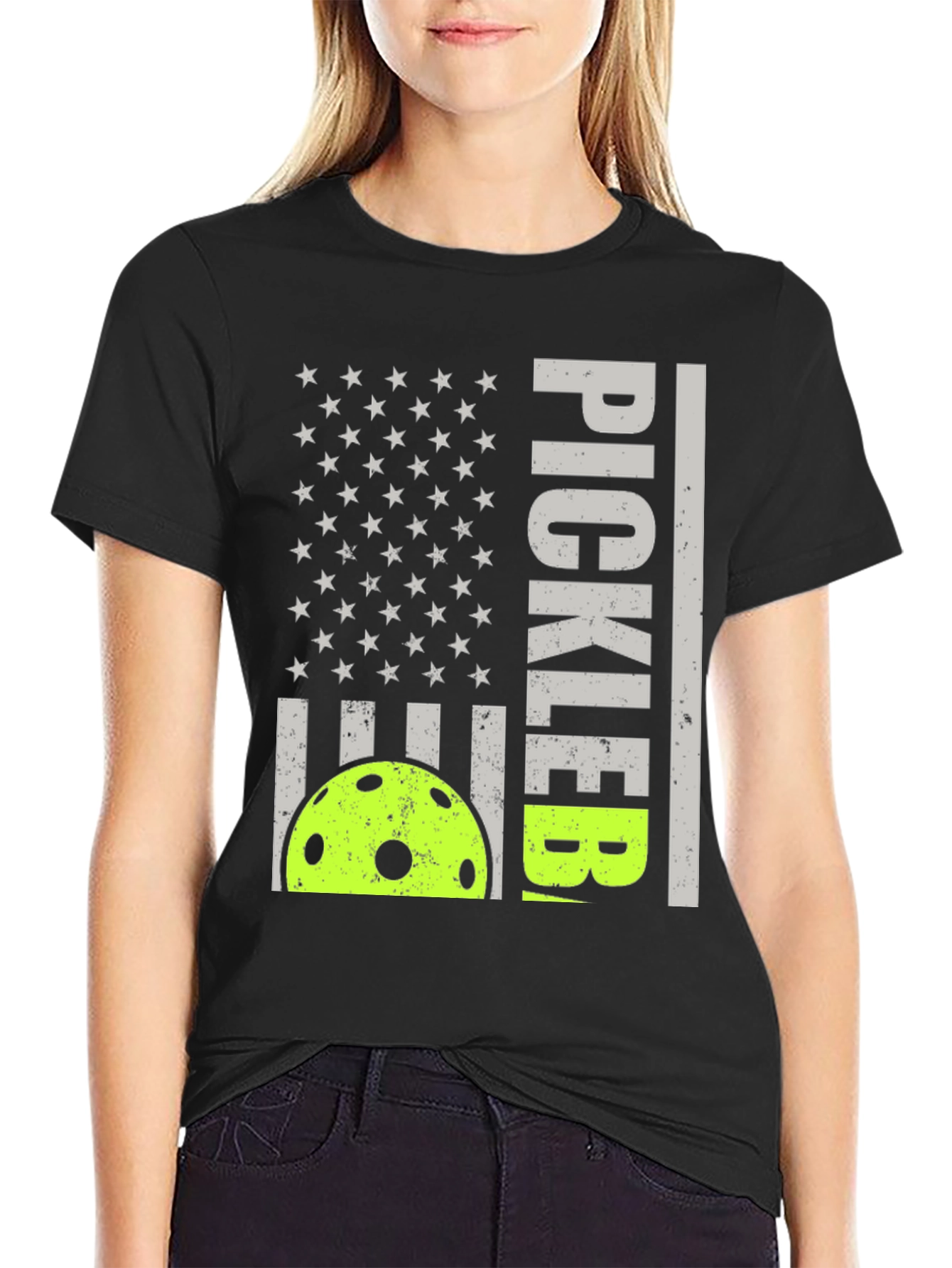 Pickleball American Flag Graphic Tee