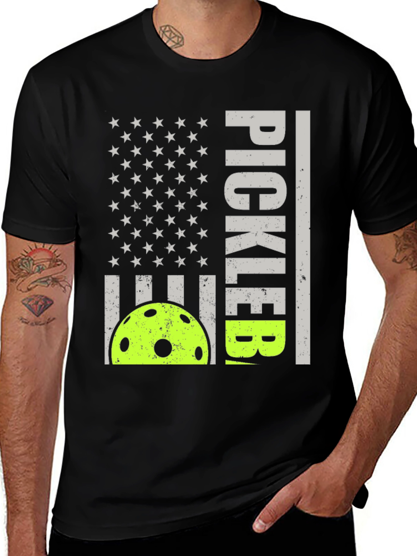 Pickleball American Flag Graphic Tee