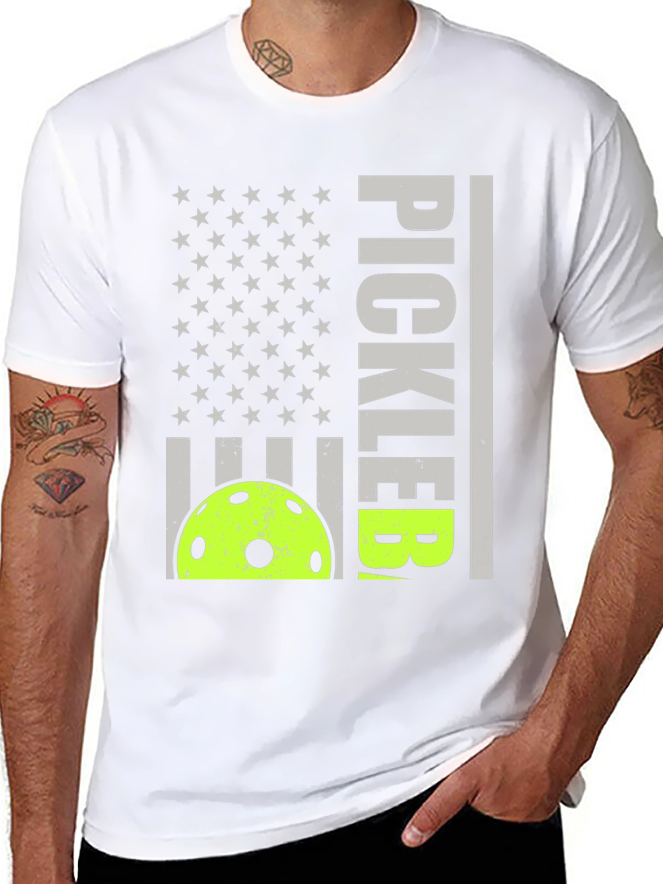 Pickleball American Flag Graphic Tee