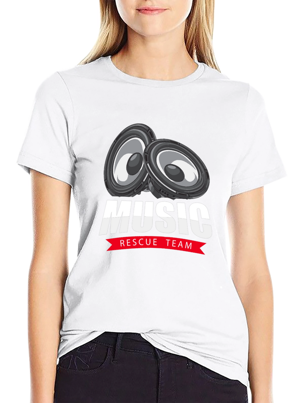 Music Rescue Team Graphic T-Shirt - Black