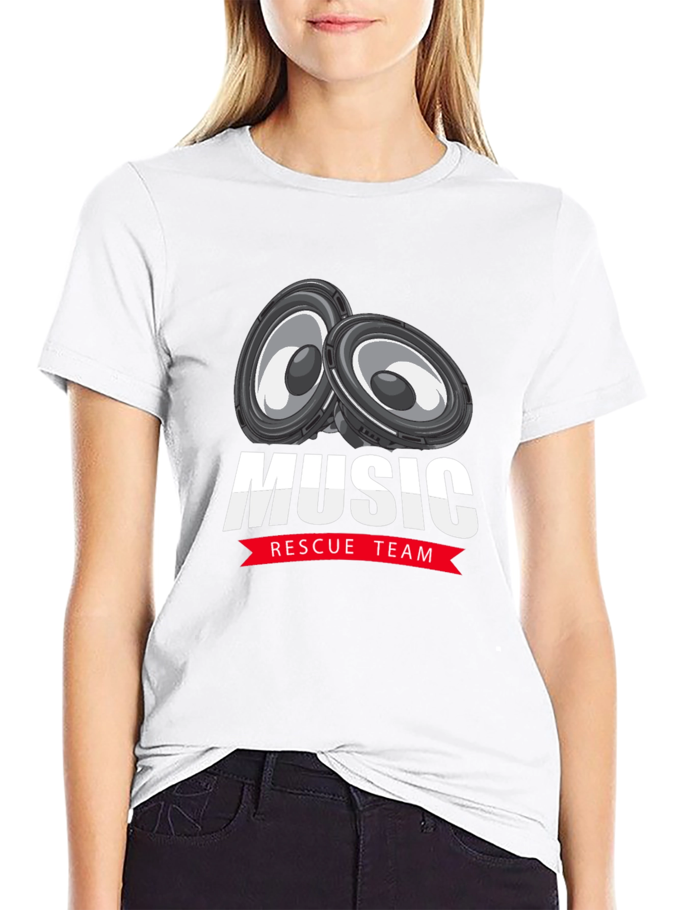 Music Rescue Team Graphic T-Shirt - Black