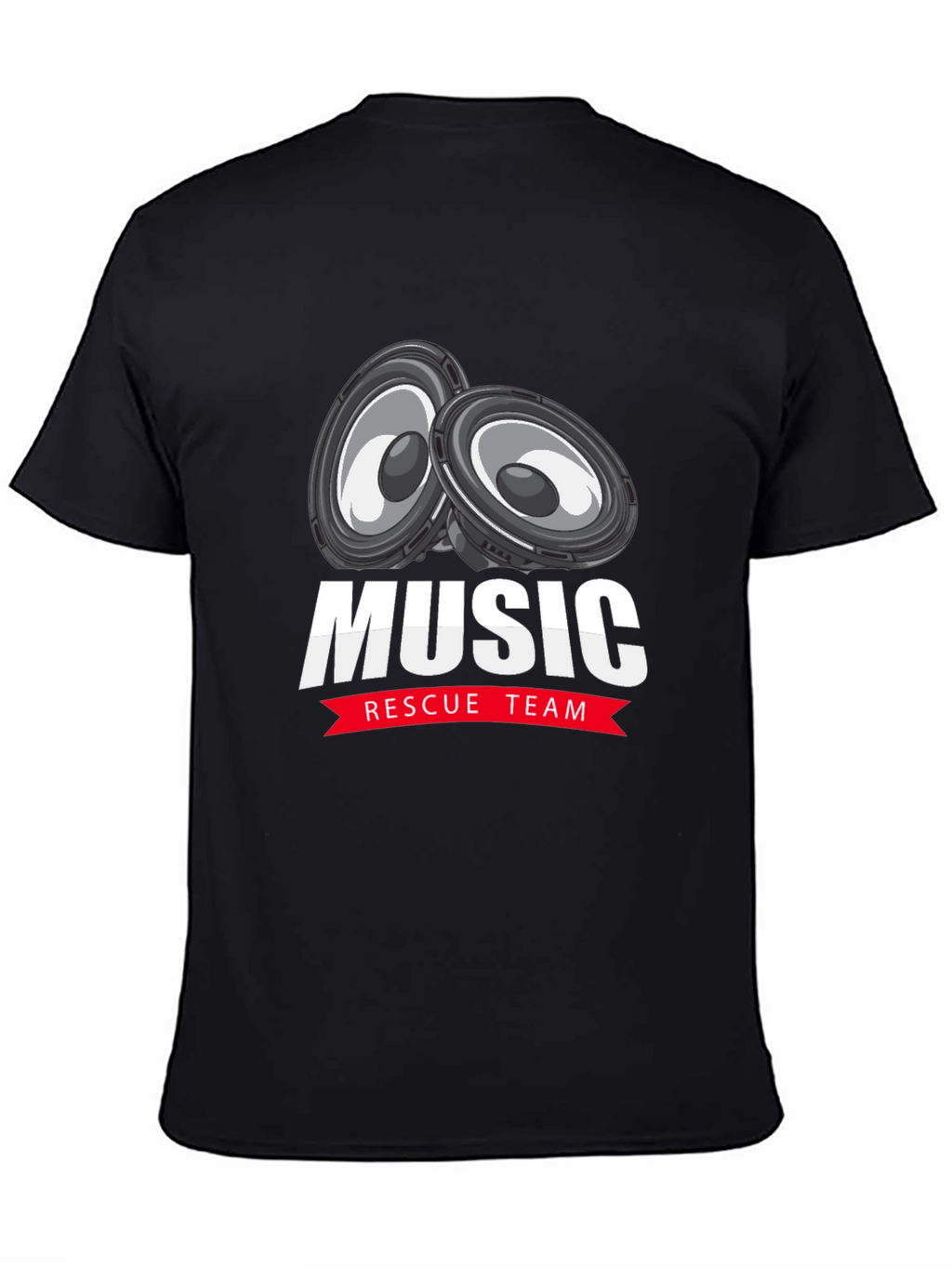 Music Rescue Team Graphic T-Shirt - Black
