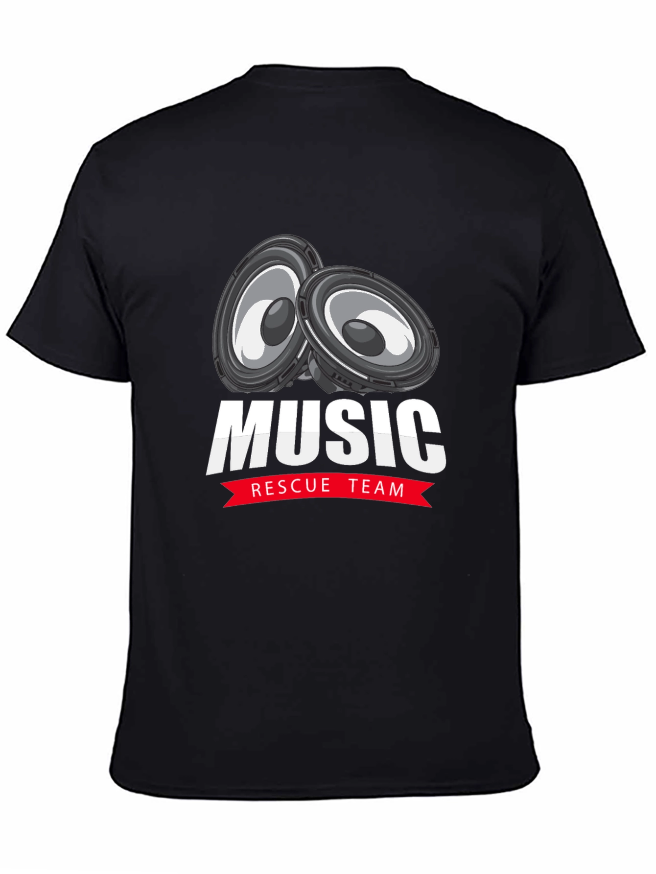Music Rescue Team Graphic T-Shirt - Black