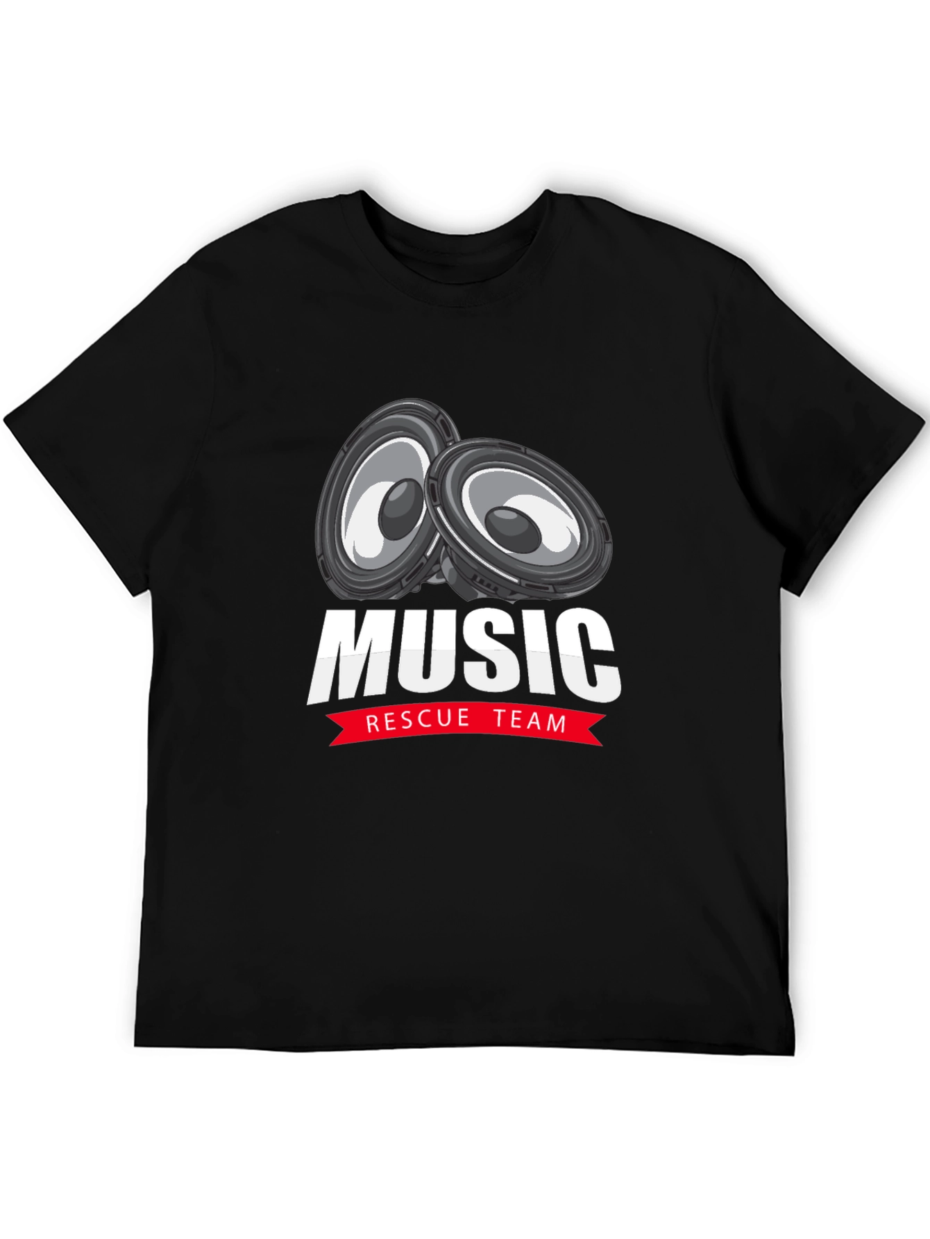 Music Rescue Team Graphic T-Shirt - Black