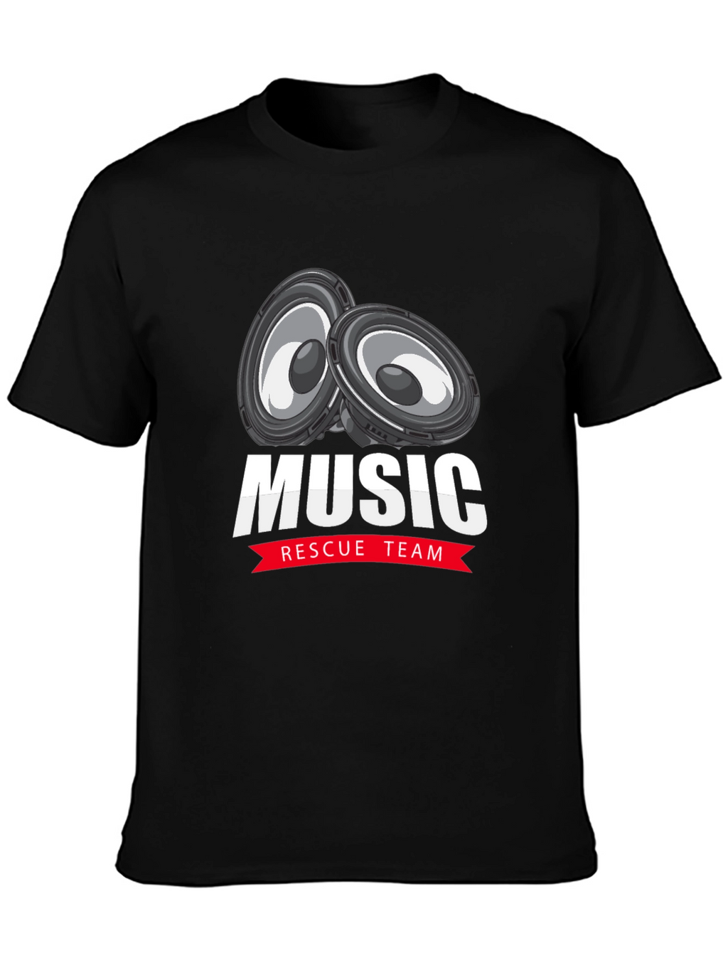 Music Rescue Team Graphic T-Shirt - Black