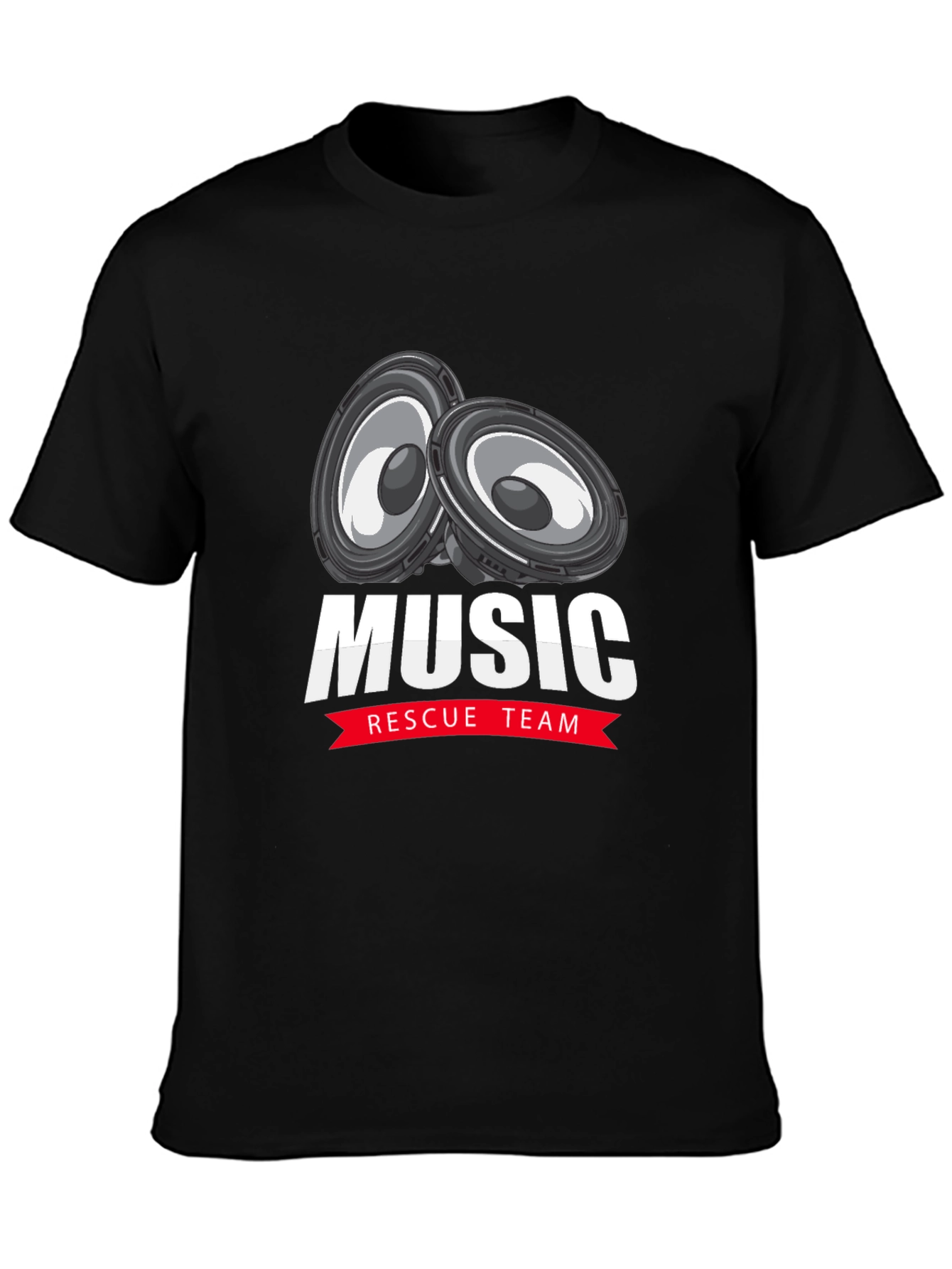 Music Rescue Team Graphic T-Shirt - Black