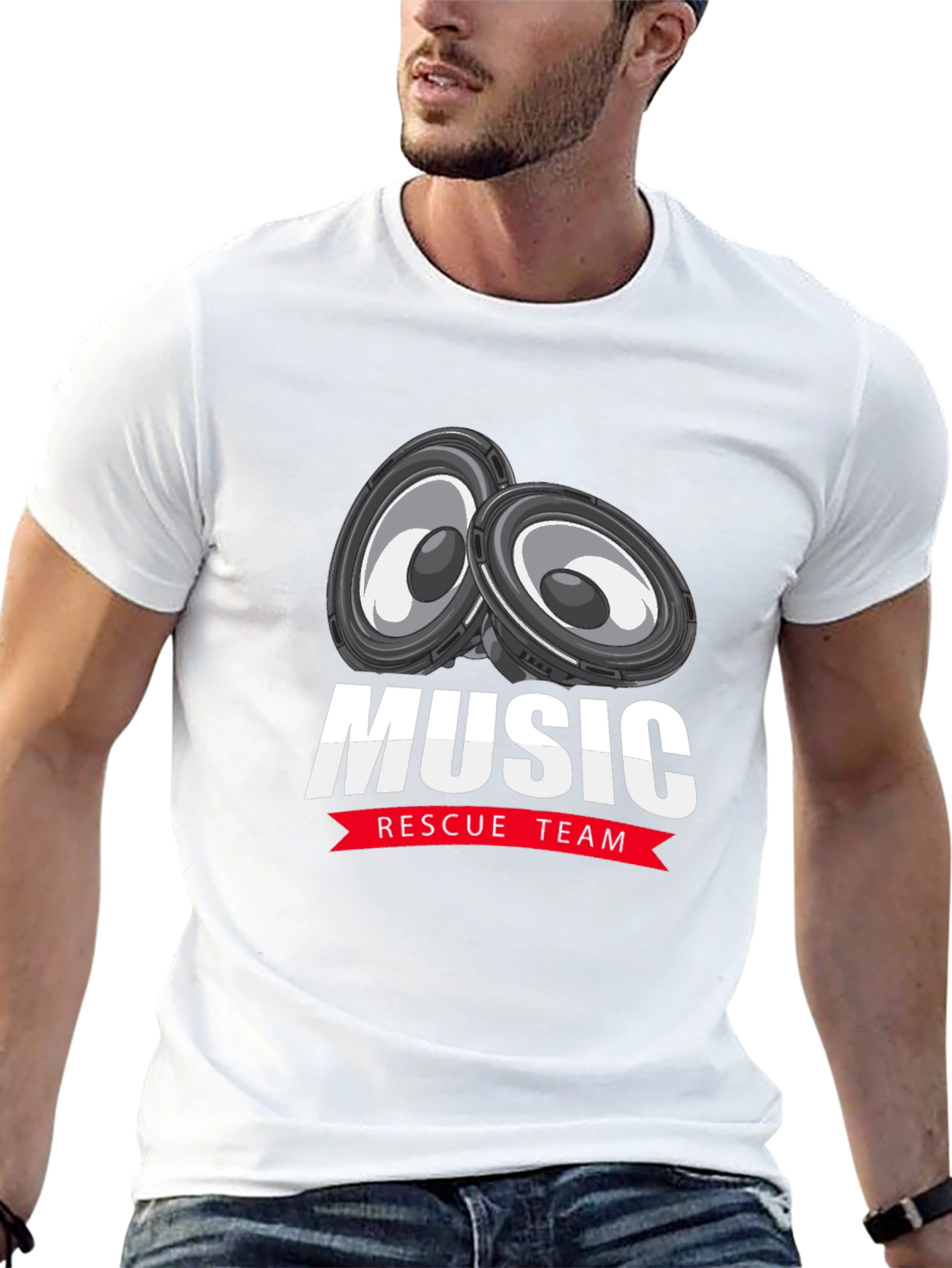 Music Rescue Team Graphic T-Shirt - Black