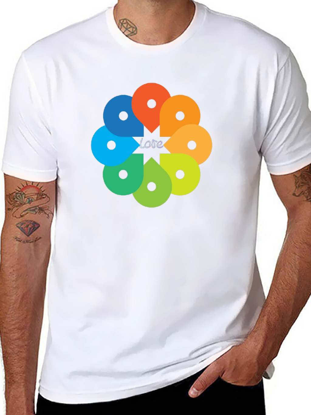 Love Geolocation Flower T-Shirt