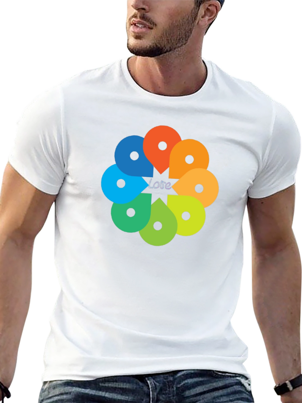 Love Geolocation Flower T-Shirt