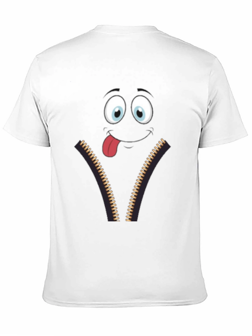 Funny Face Zipper Graphic Mens T-Shirt