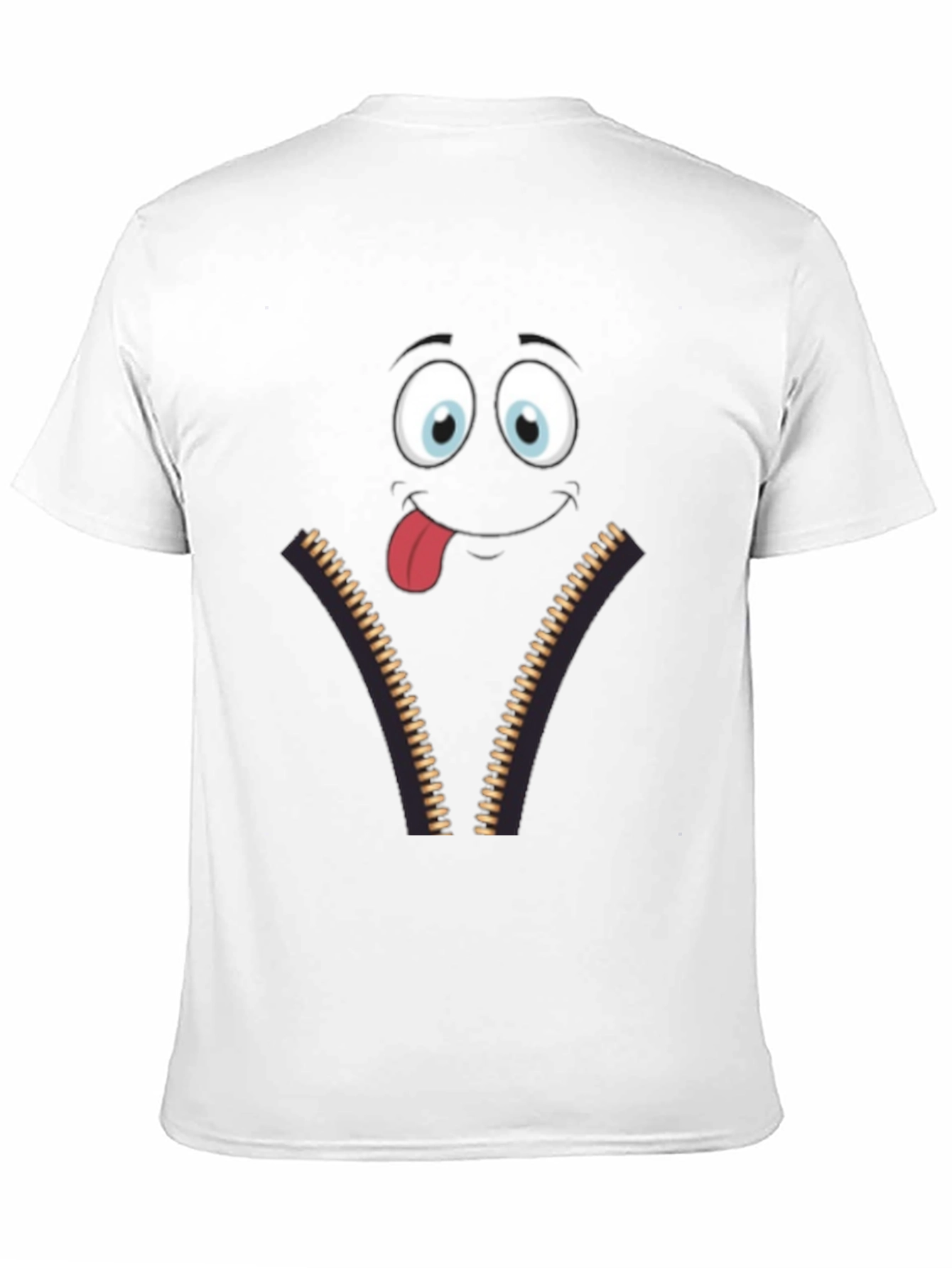 Funny Face Zipper Graphic Mens T-Shirt