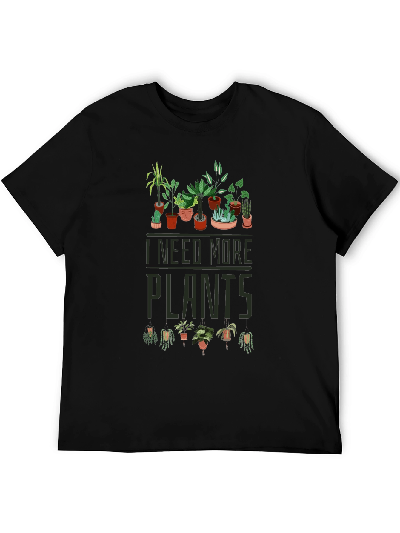 I Need More Plants T-Shirt - Black