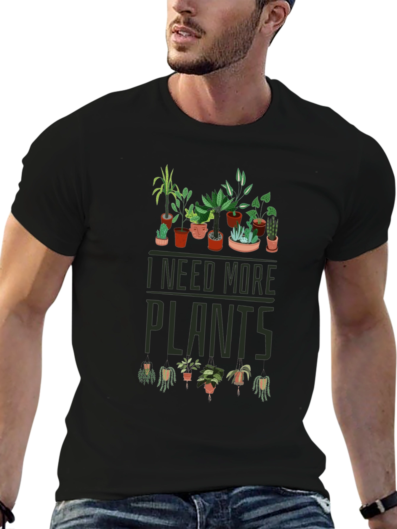 I Need More Plants T-Shirt - Black