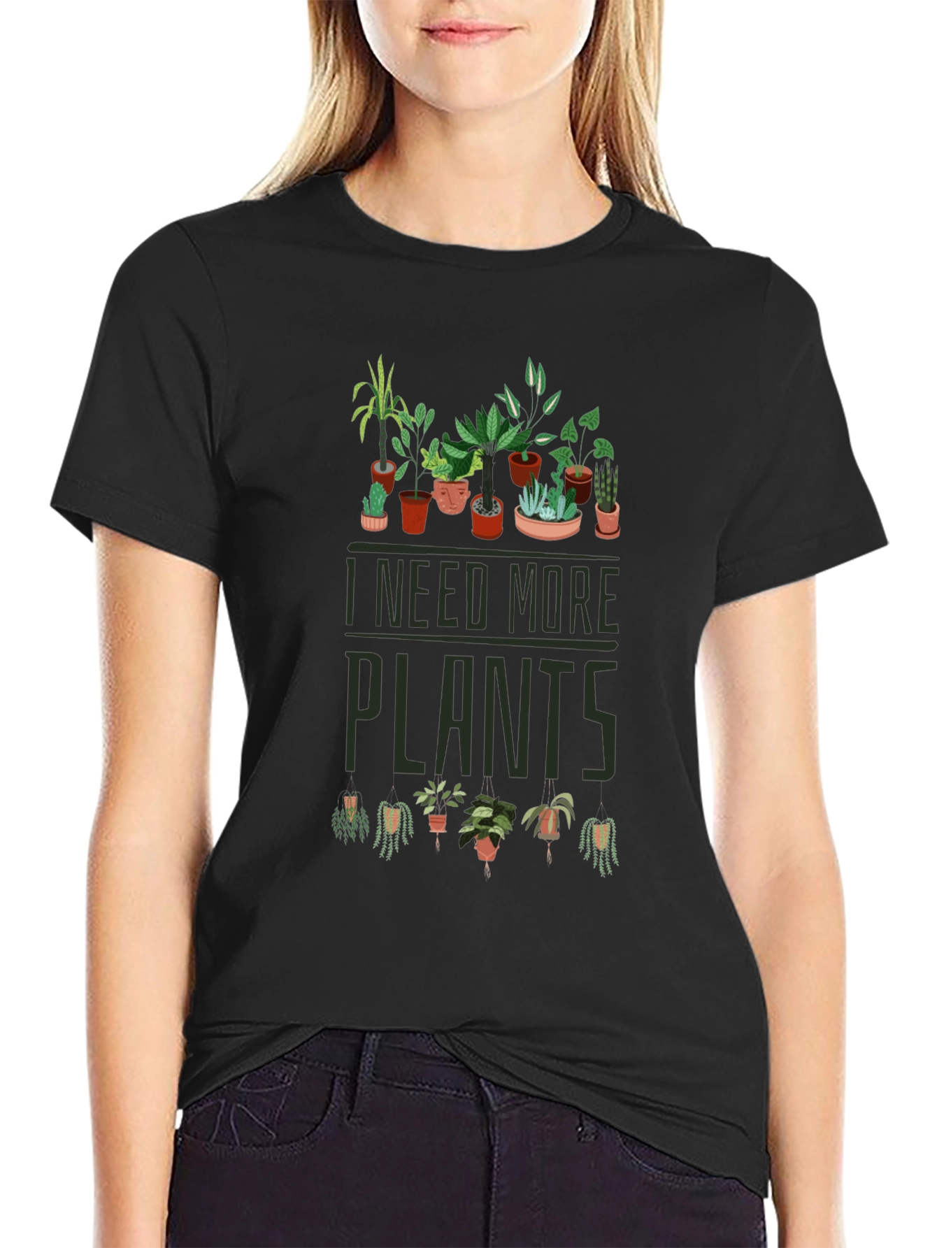 I Need More Plants T-Shirt - Black