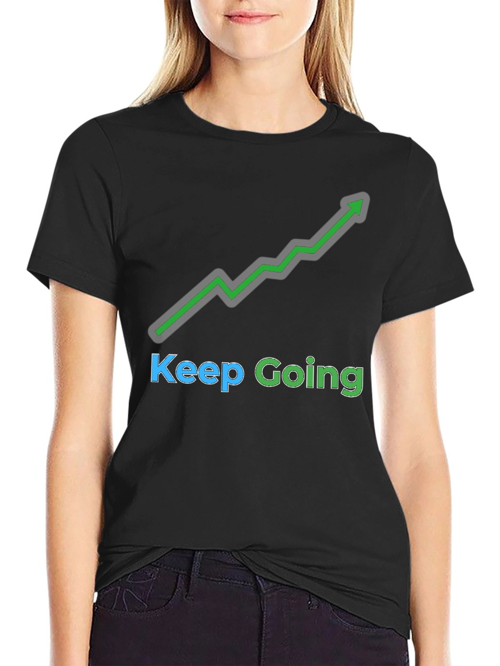Keep Going Graphic Tee - Black Motivational T-Shirt
