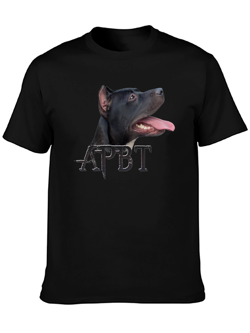 Cool Pitbull Dog Graphic Black T-Shirt