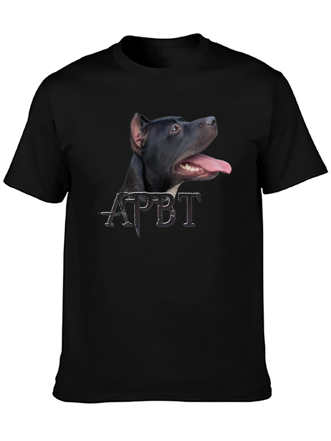 Cool Pitbull Dog Graphic Black T-Shirt