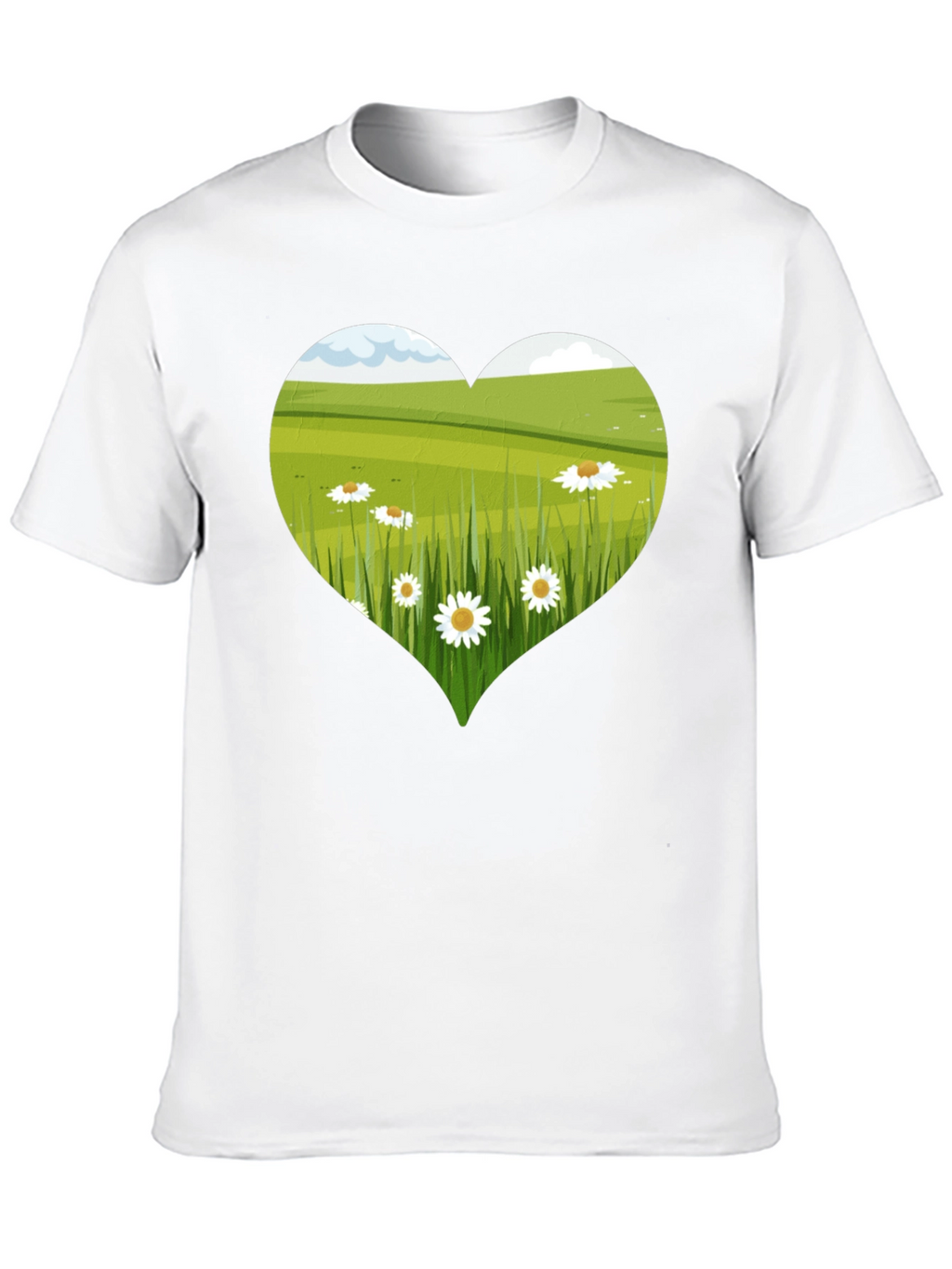 Heart Meadow Graphic Tee - Black Cotton T-Shirt
