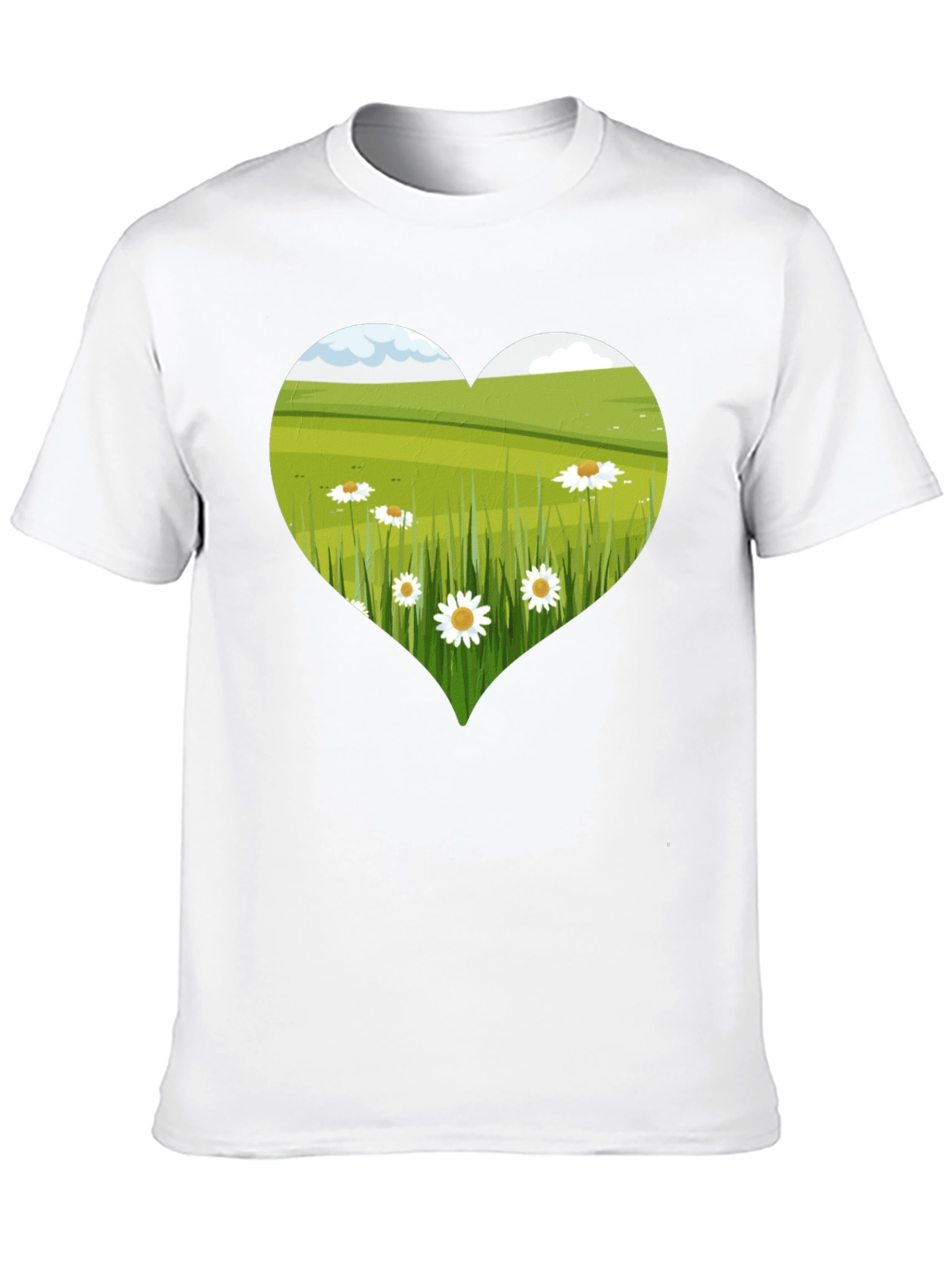 Heart Meadow Graphic Tee - Black Cotton T-Shirt