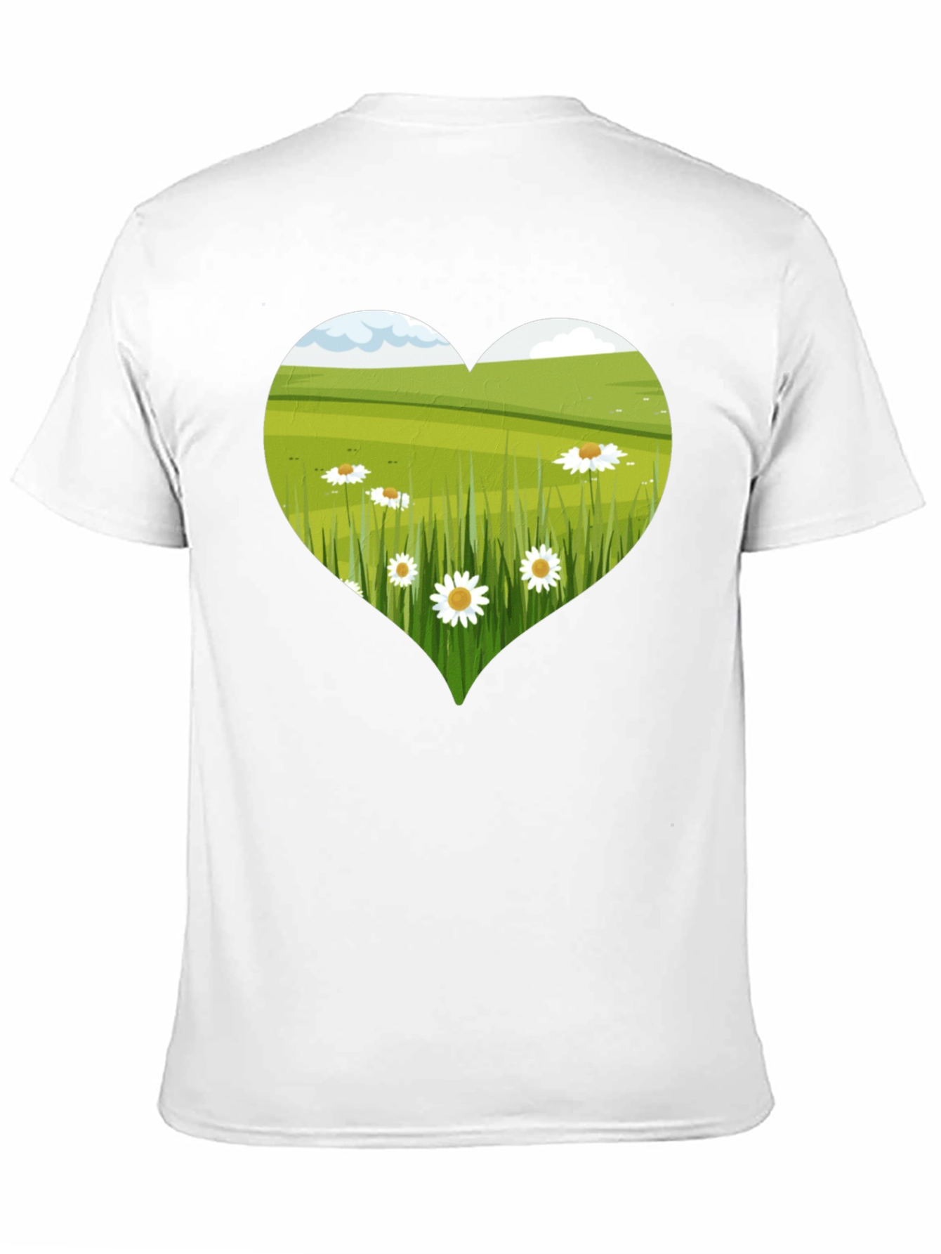Heart Meadow Graphic Tee - Black Cotton T-Shirt