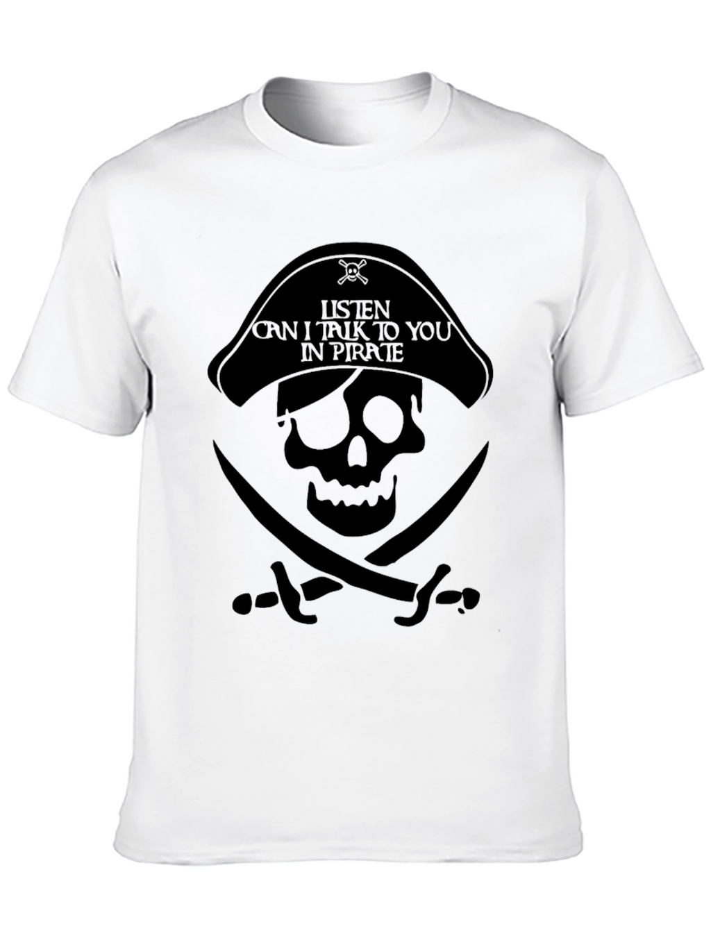 Pirate Skull Graphic T-Shirt - Black