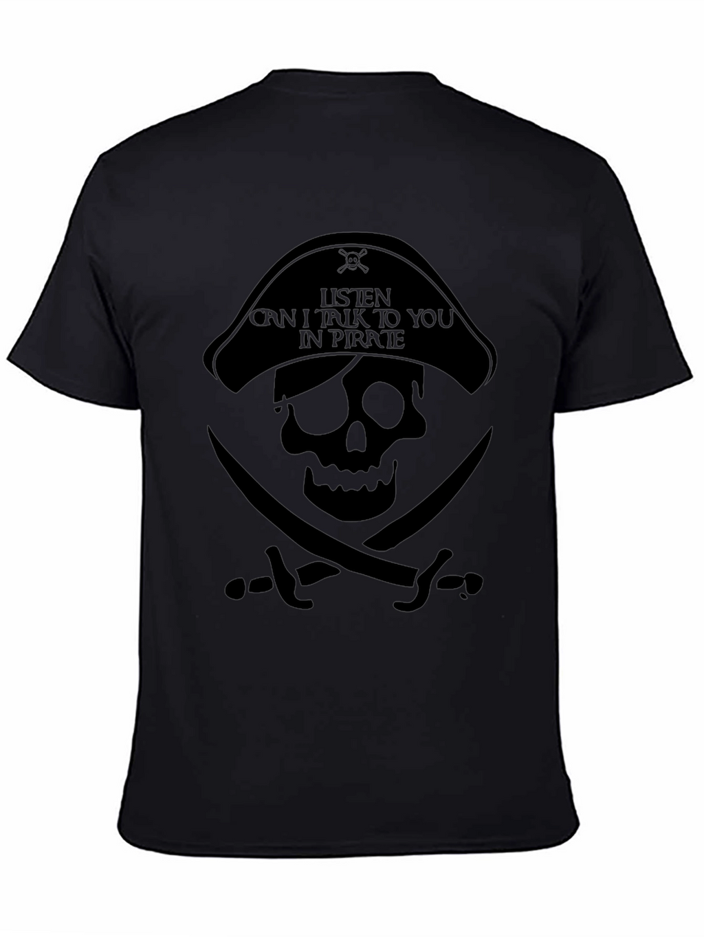 Pirate Skull Graphic T-Shirt - Black