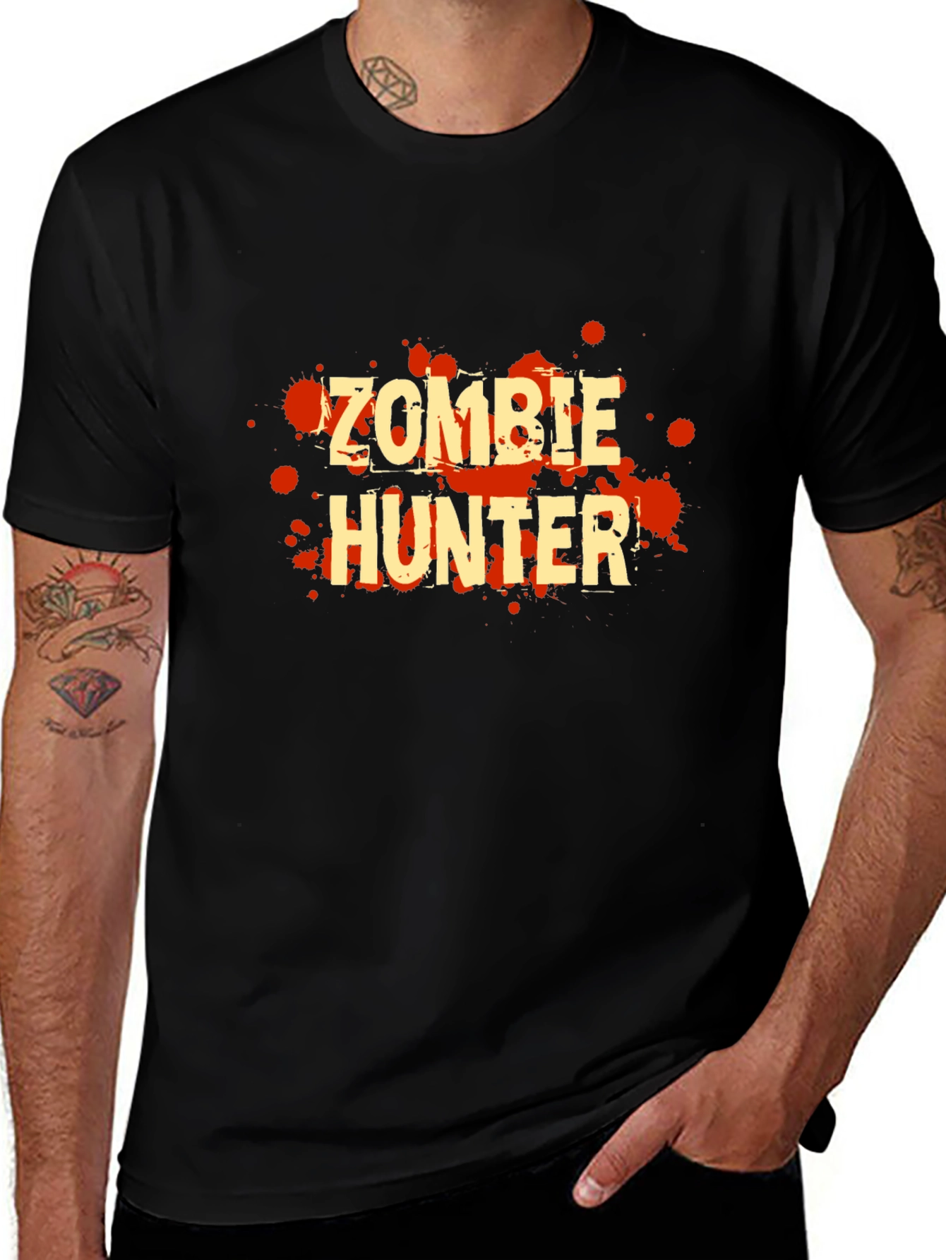 Zombie Hunter T-Shirt - Black Graphic Tee