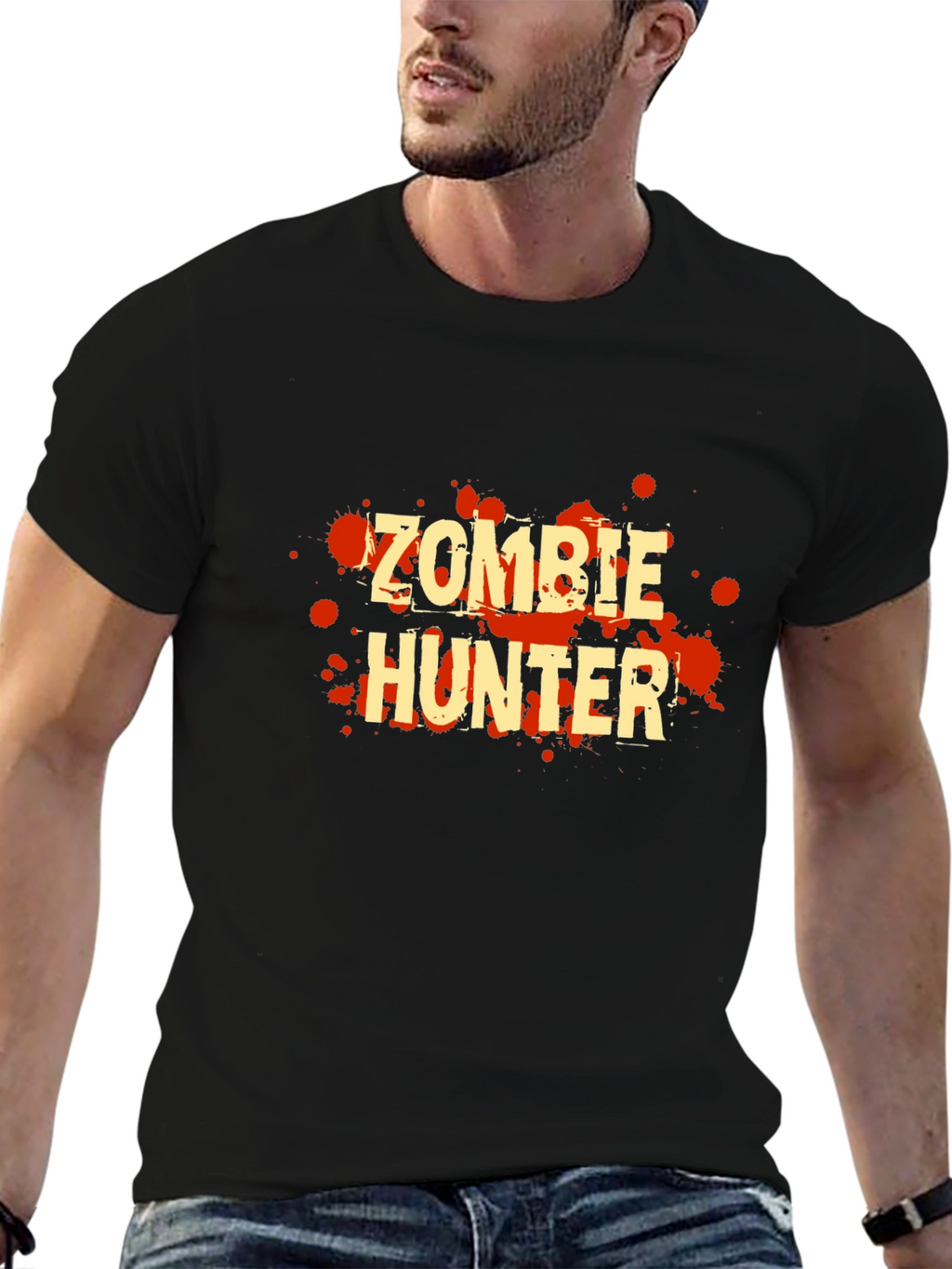 Zombie Hunter T-Shirt - Black Graphic Tee