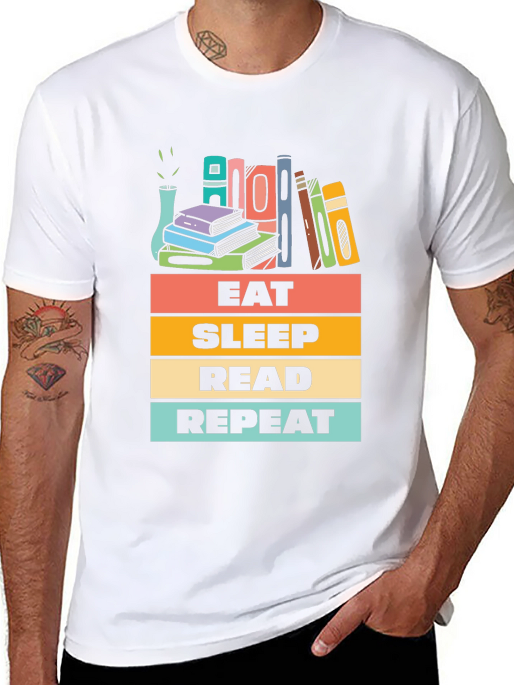 Eat Sleep Read Repeat Graphic T-Shirt