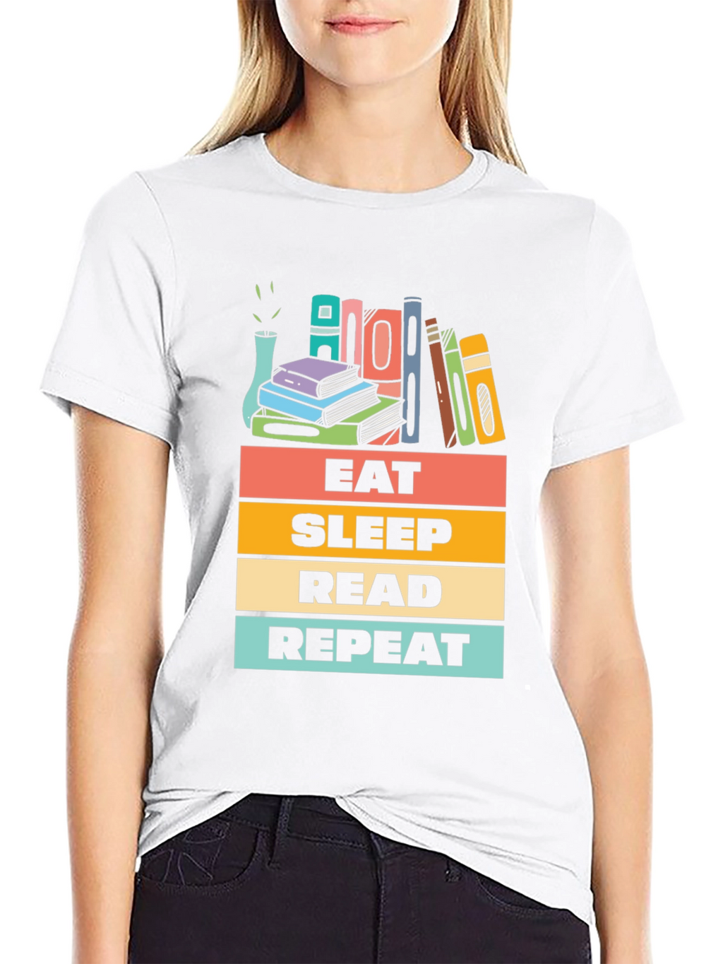 Eat Sleep Read Repeat Graphic T-Shirt