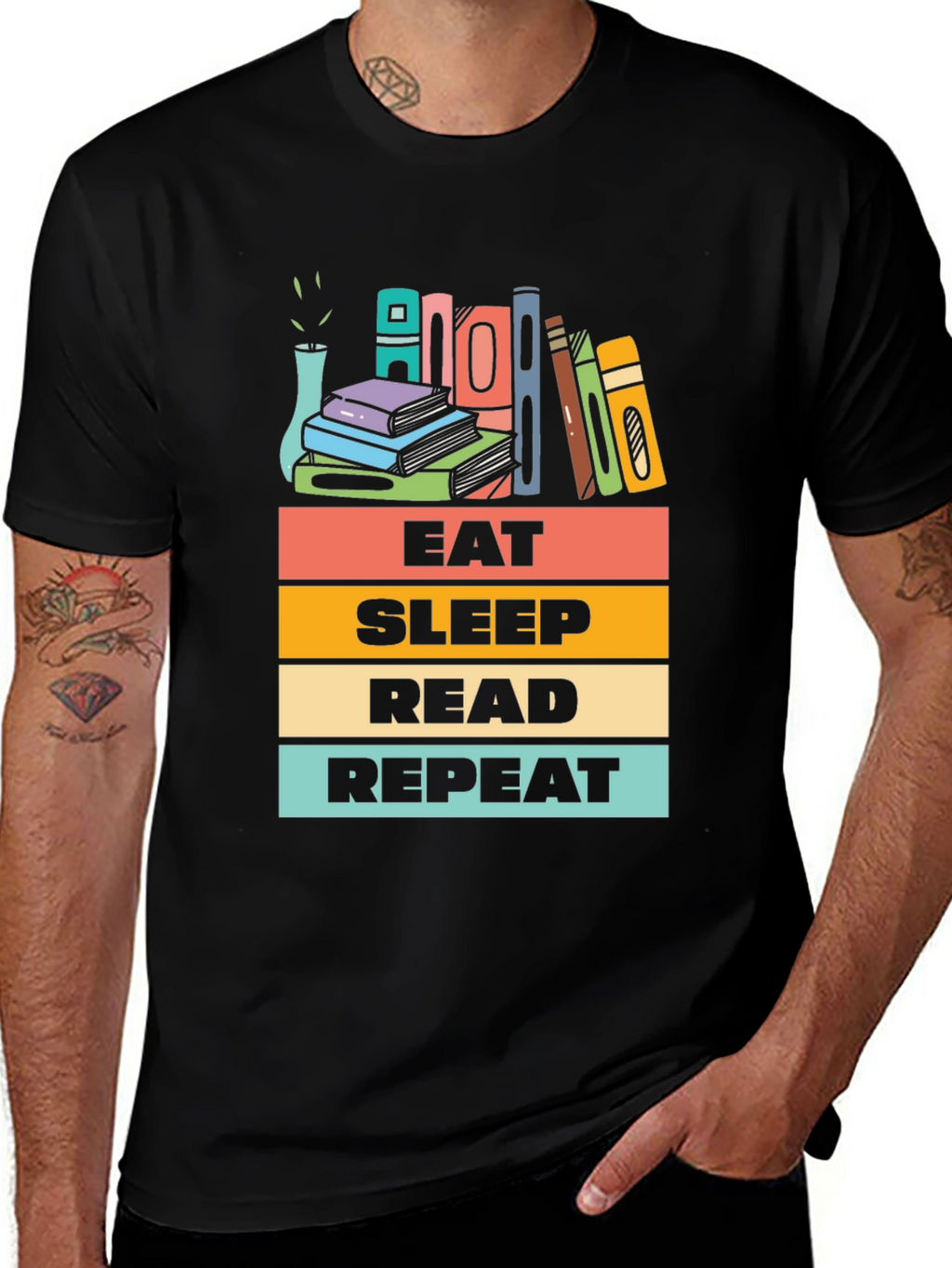 Eat Sleep Read Repeat Graphic T-Shirt