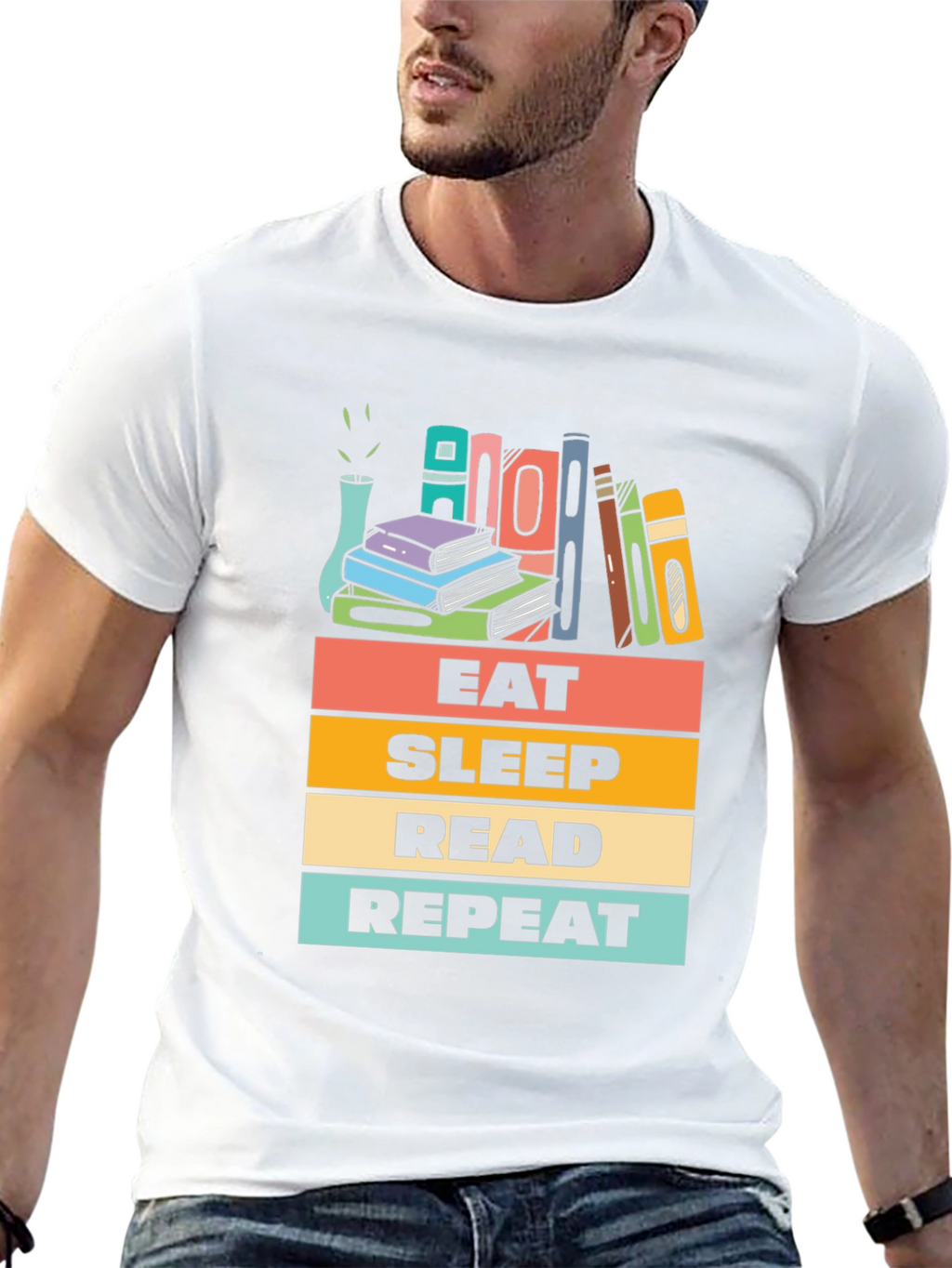 Eat Sleep Read Repeat Graphic T-Shirt