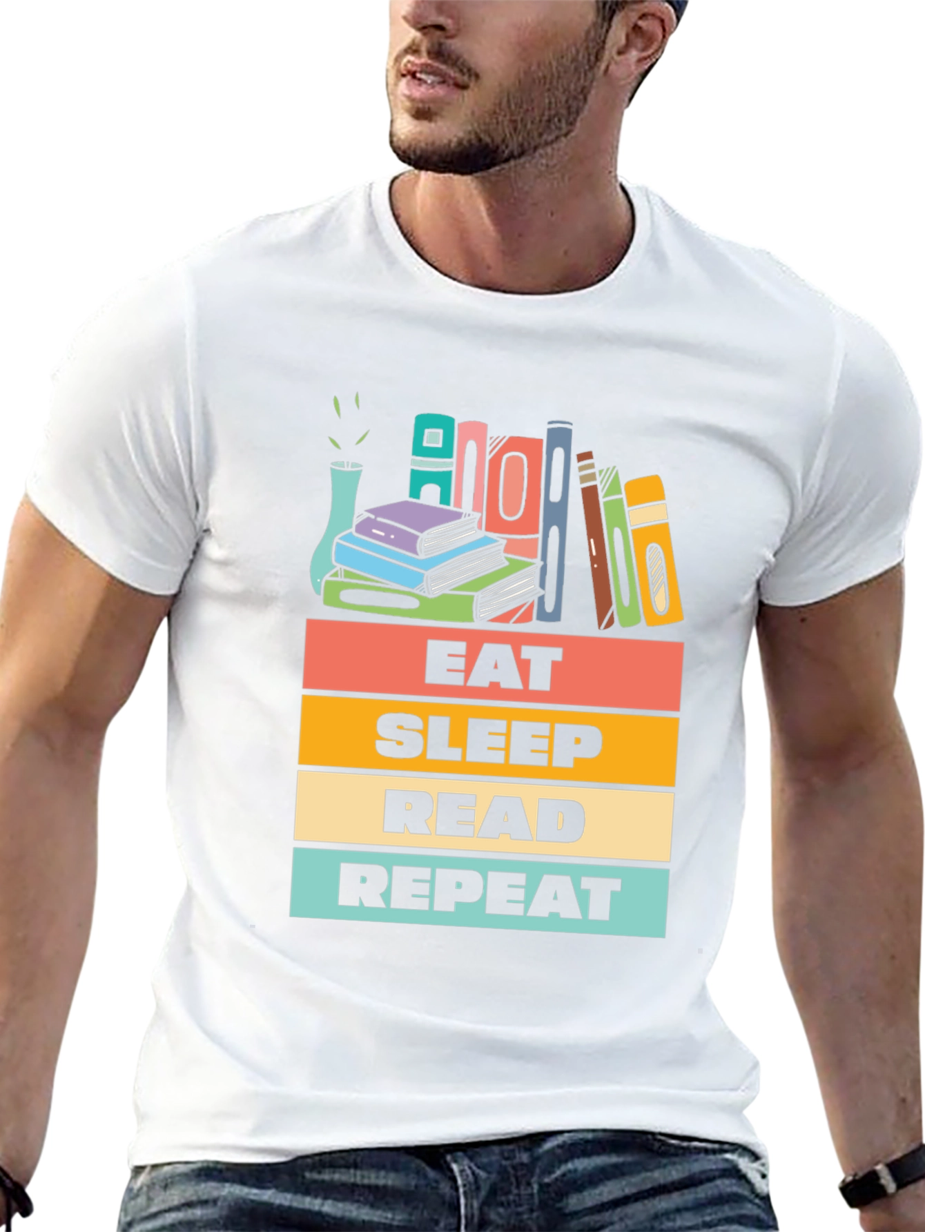 Eat Sleep Read Repeat Graphic T-Shirt