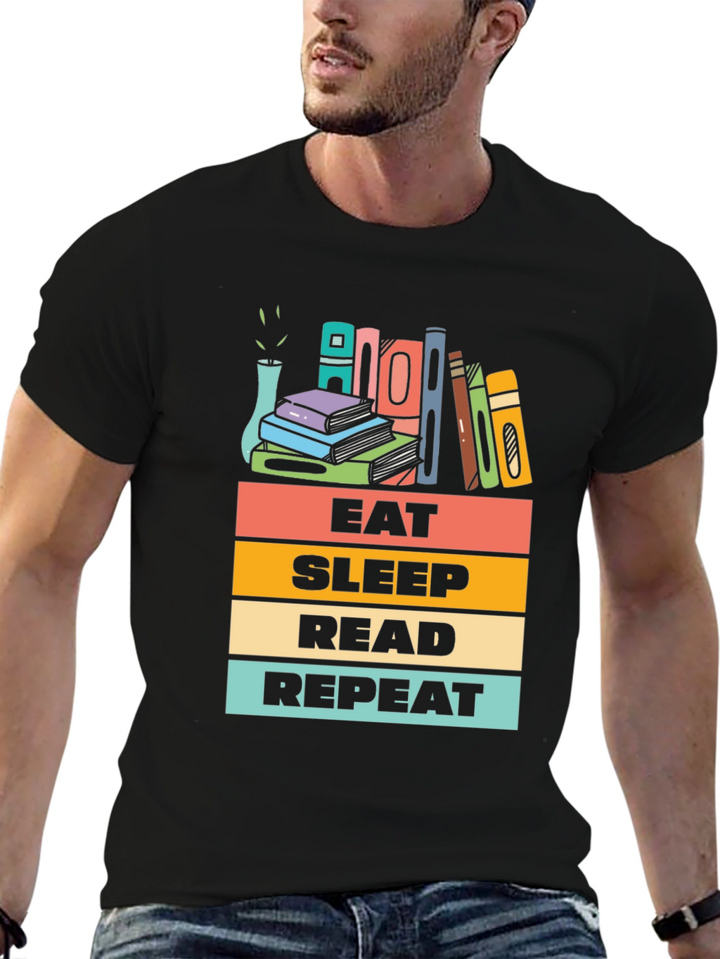 Eat Sleep Read Repeat Graphic T-Shirt