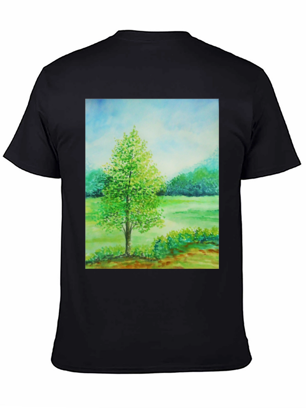 Nature Scene Graphic Tee - Black