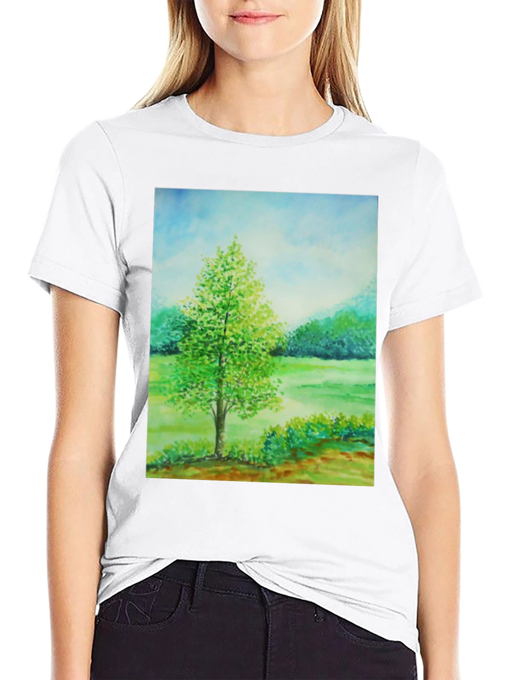 Nature Scene Graphic Tee - Black