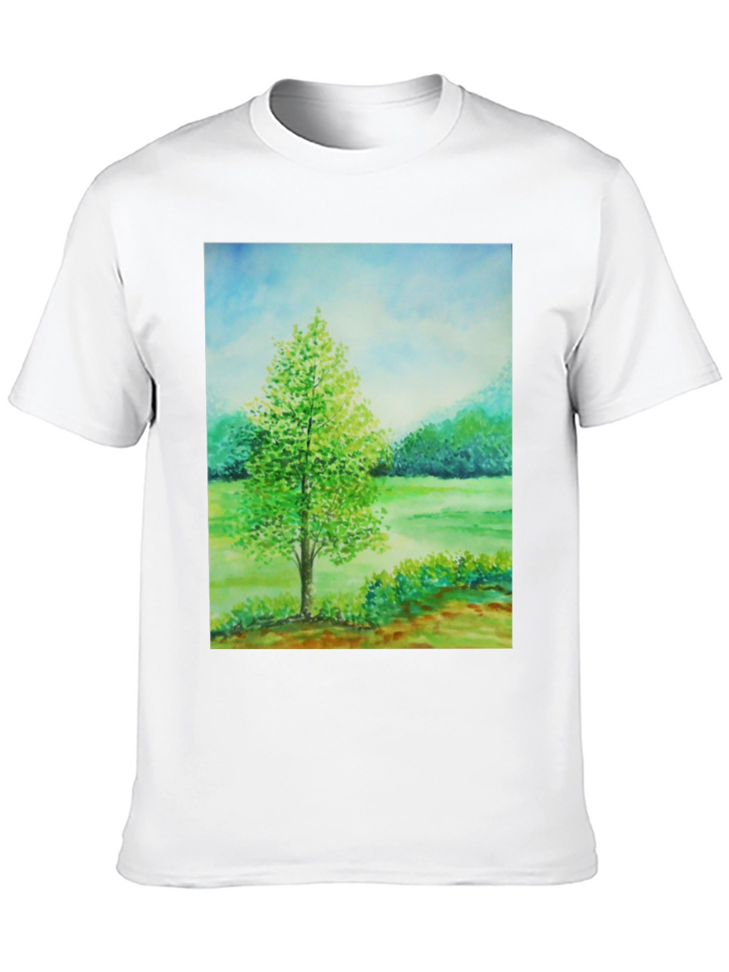 Nature Scene Graphic Tee - Black