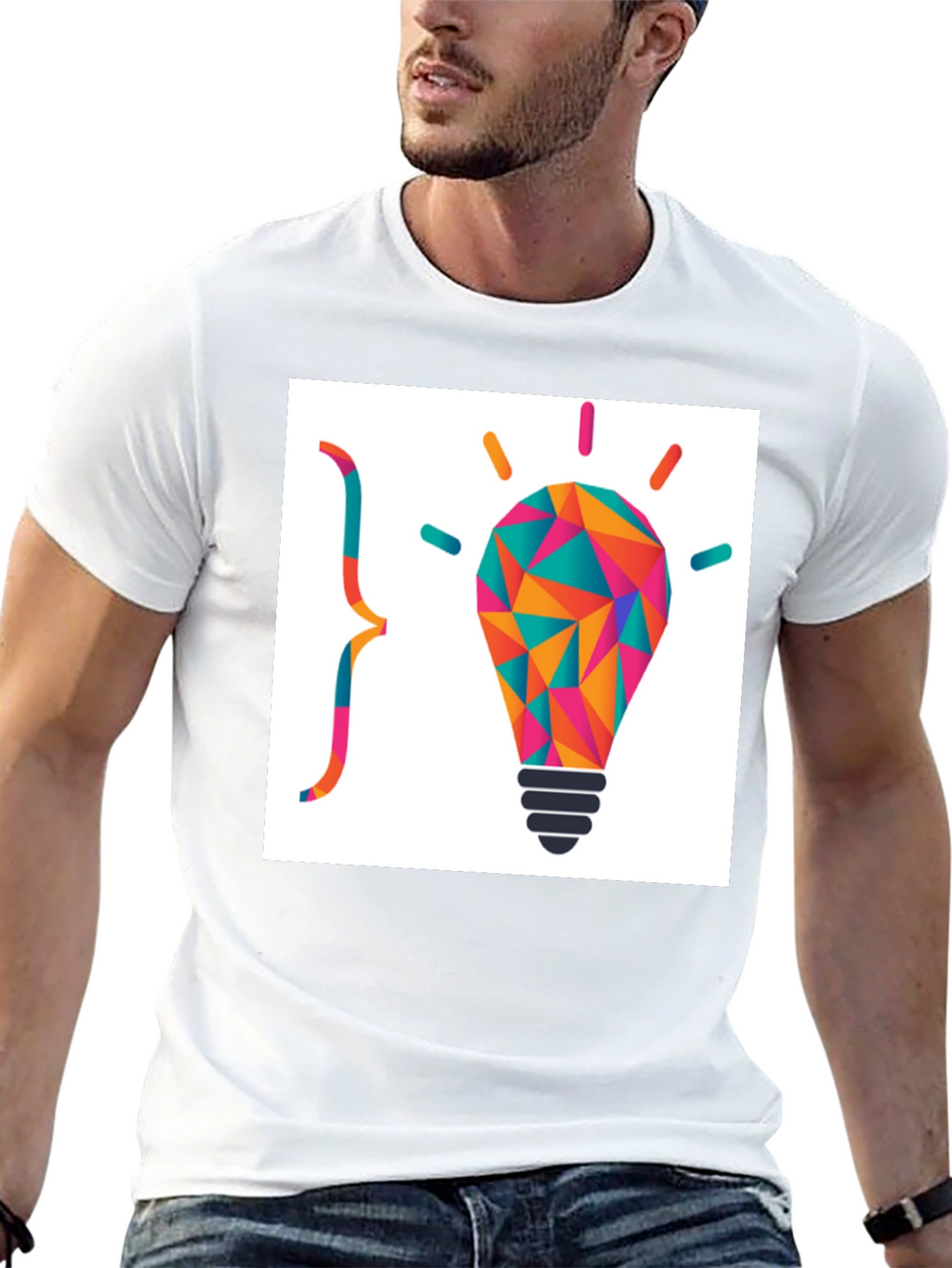 Geometric Lightbulb Graphic Tee