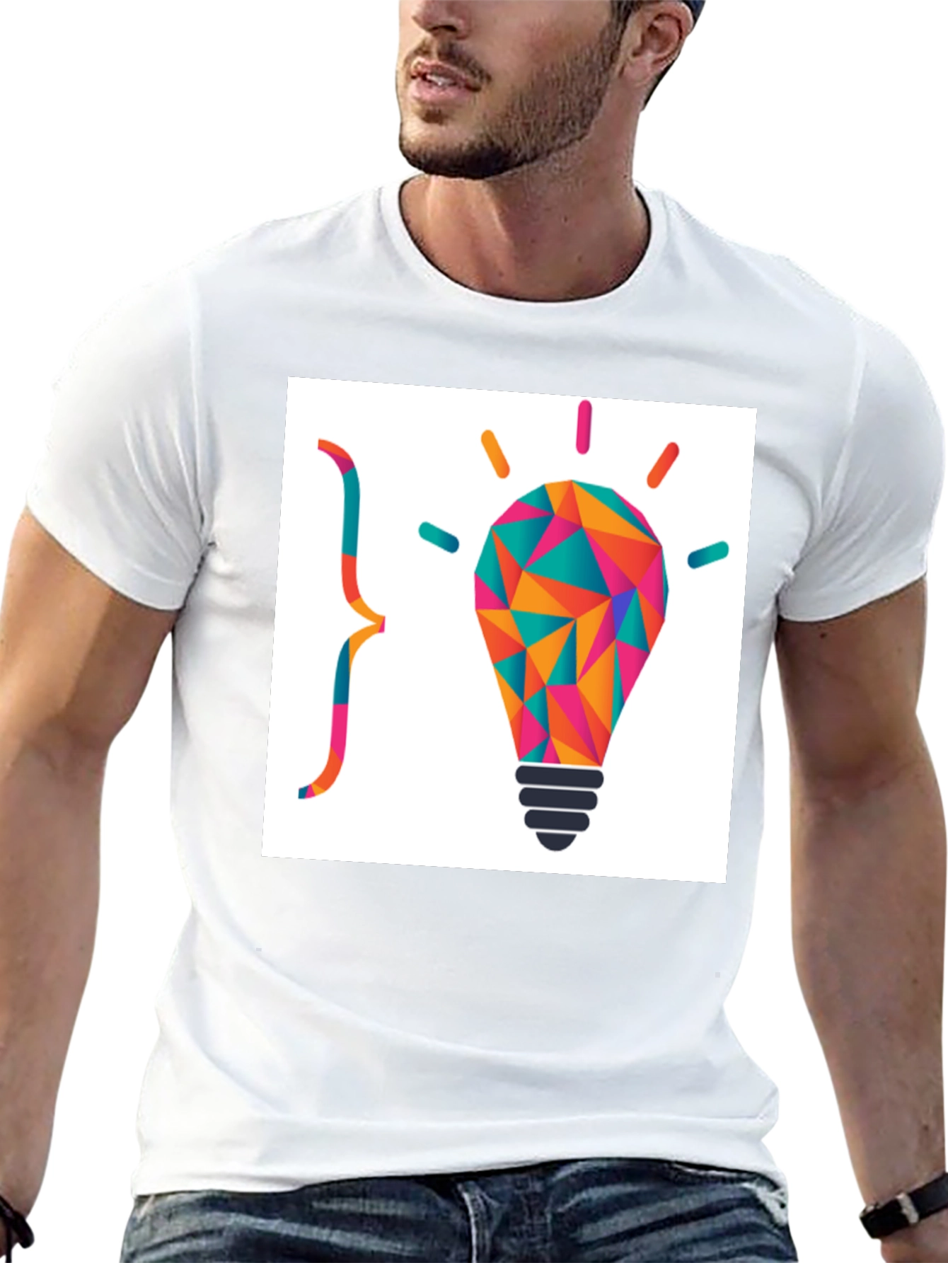 Geometric Lightbulb Graphic Tee