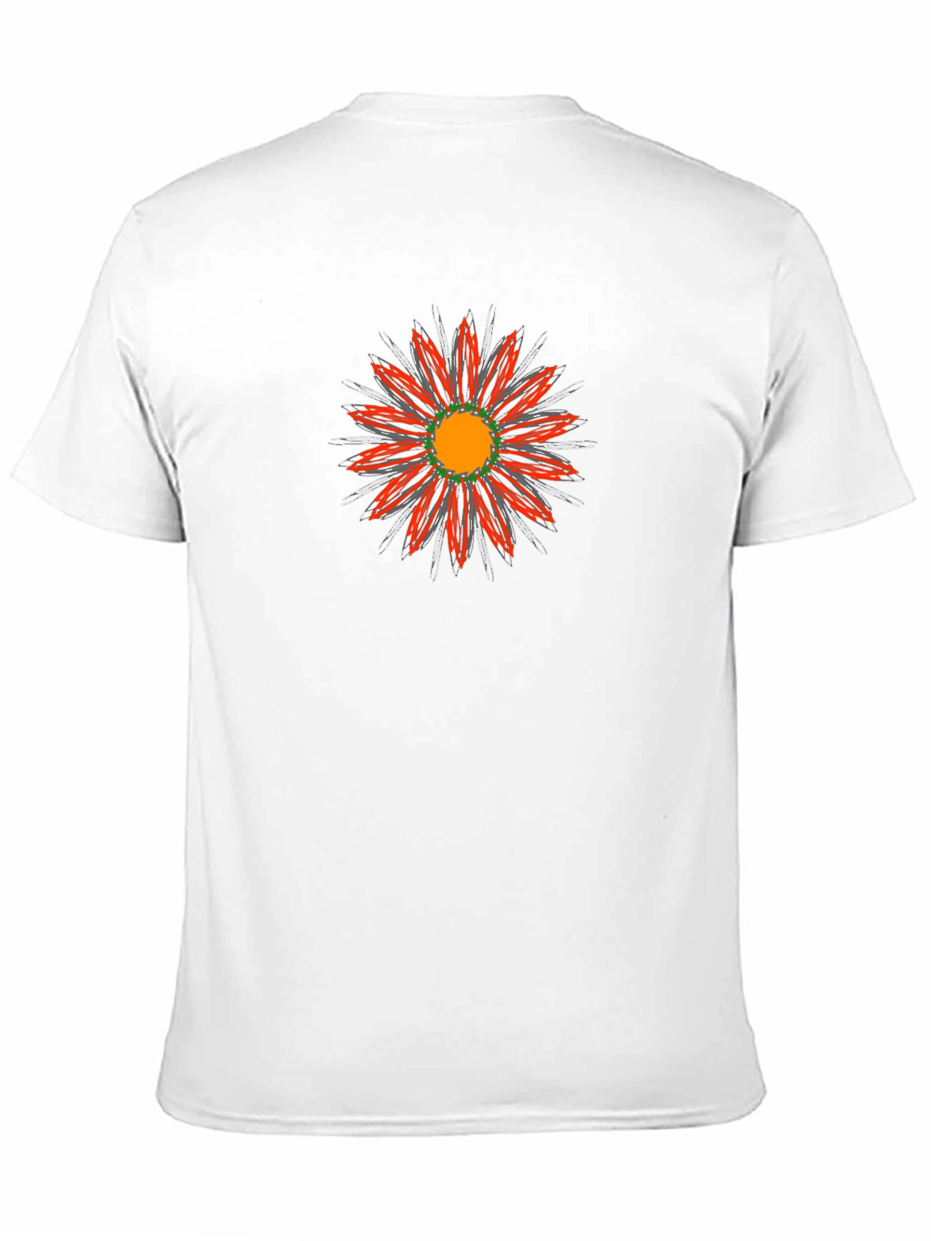 Black T-Shirt with Red Floral Graphic