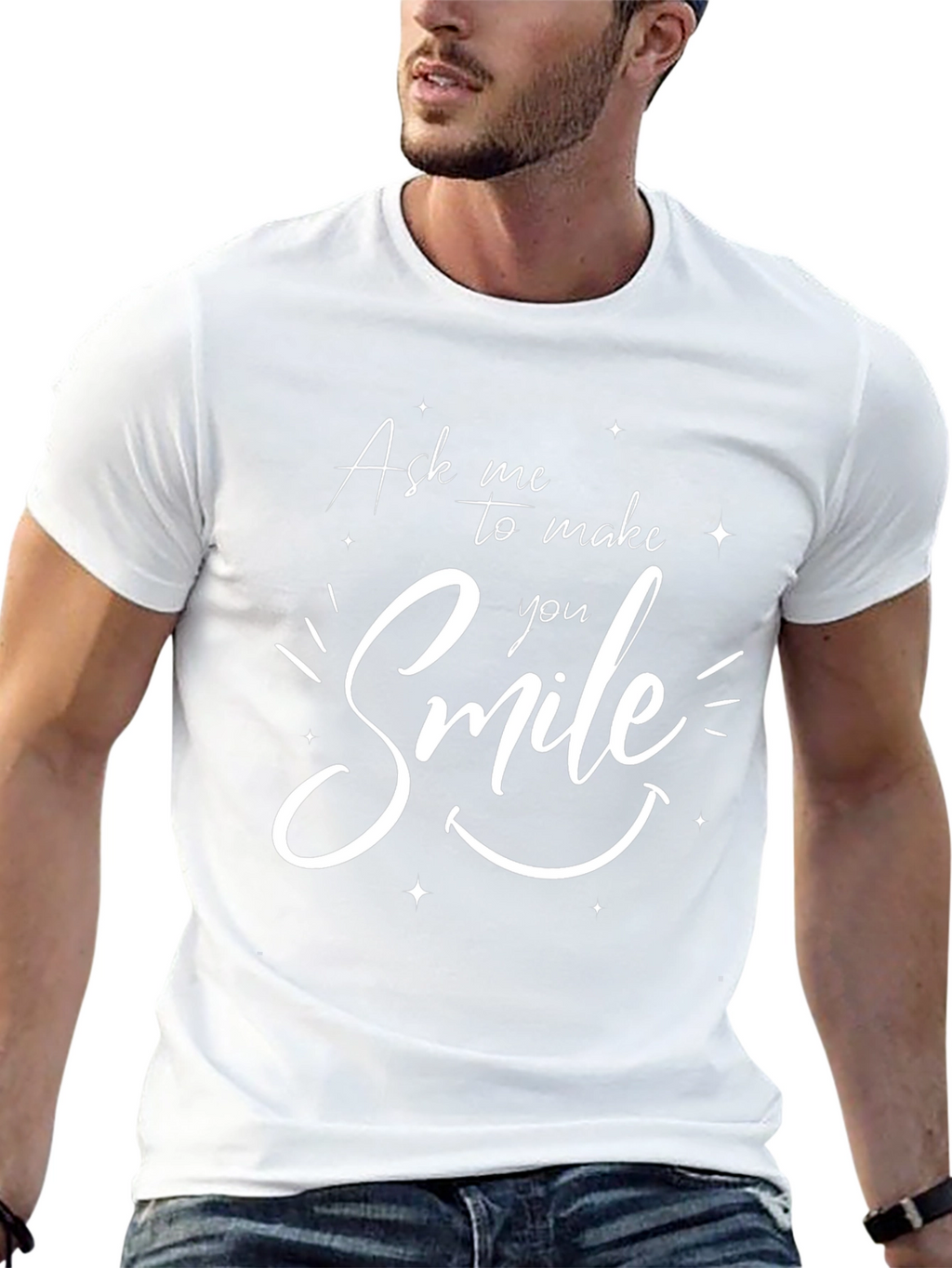 Ask Me to Make You Smile Black T-Shirt