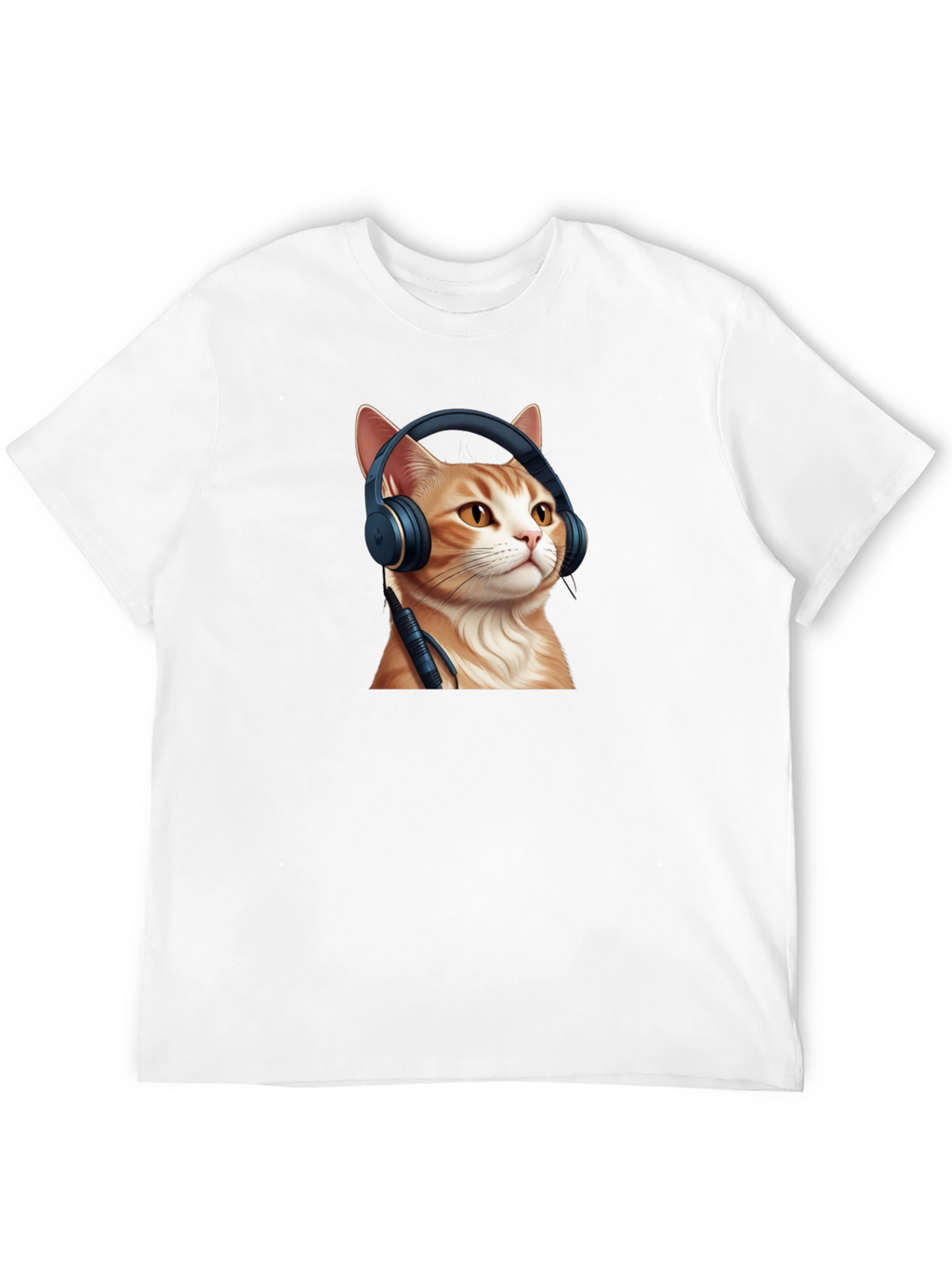 Cool Cat Headphones Graphic T-Shirt