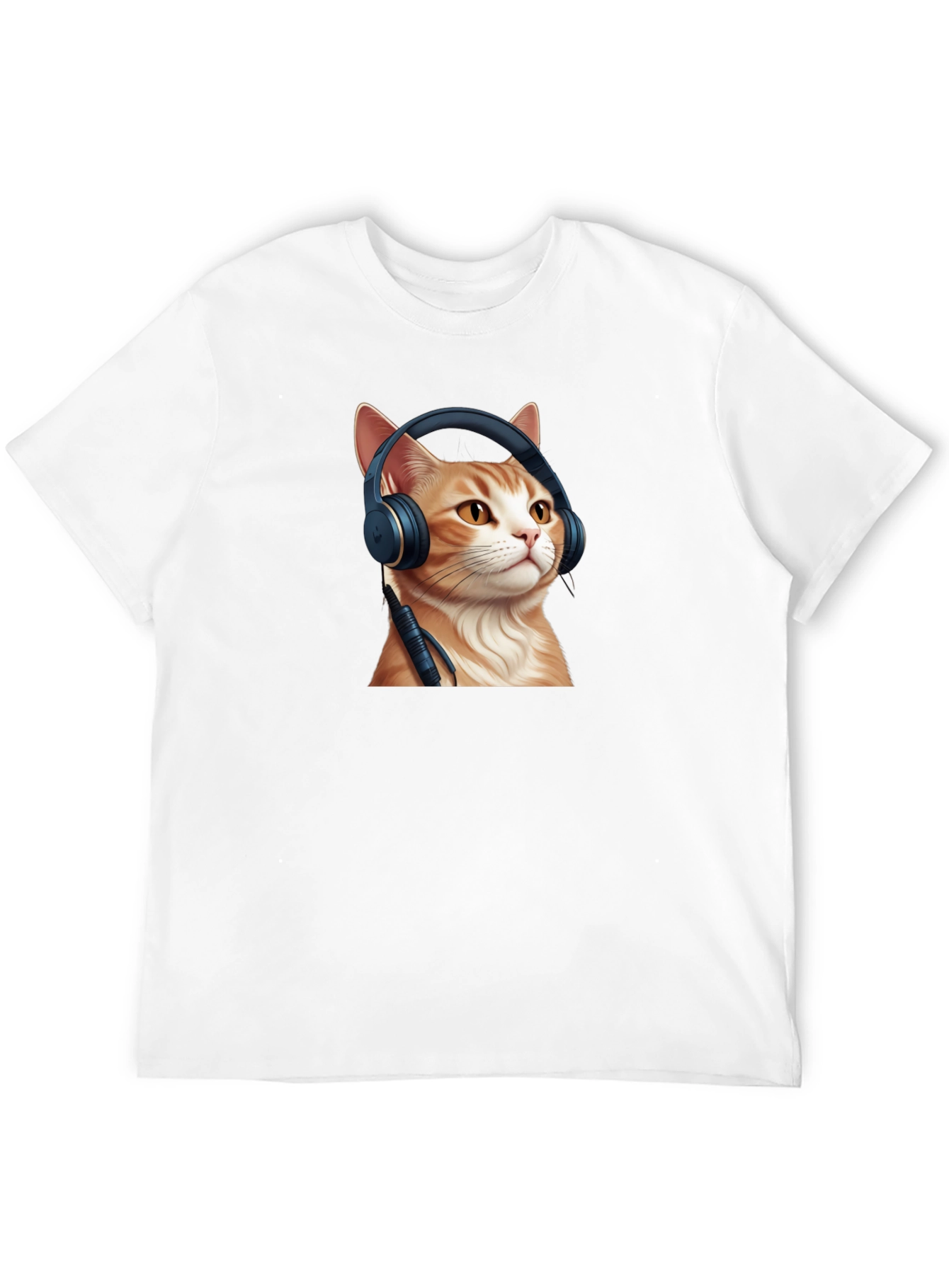 Cool Cat Headphones Graphic T-Shirt